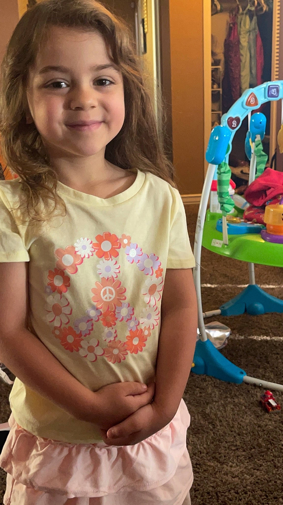 Anastasia is registered to the contest to win money with this photo: baby_playing_with_toys, beauty, child, event, facial_expression, fun, hairstyle, happy, head, iris, joy, organ, people, person, pink, plant, skin, sleeve, smile, standing