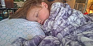 Rosie joined the competition — help win amazing prizes! child, sleeping, blanket, pillow, bedroom, indoor, cozy, soft, person, young, resting, home, decor, toy, plant, hair, face, comfort, nap, peaceful