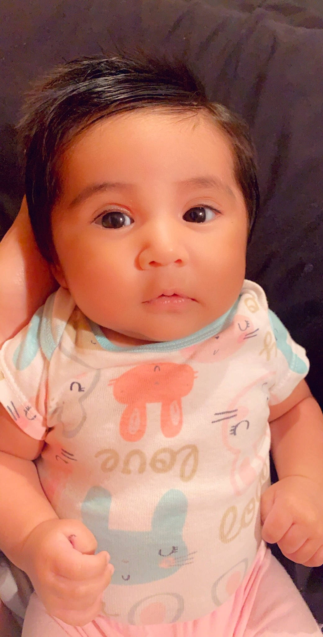 Anabella is registered to the contest to win money with this photo: baby, beauty, brown_hair, cheek, child, chin, eye, eyebrow, face, forehead, head, iris, lip, nose, person, pink, skin, toddler