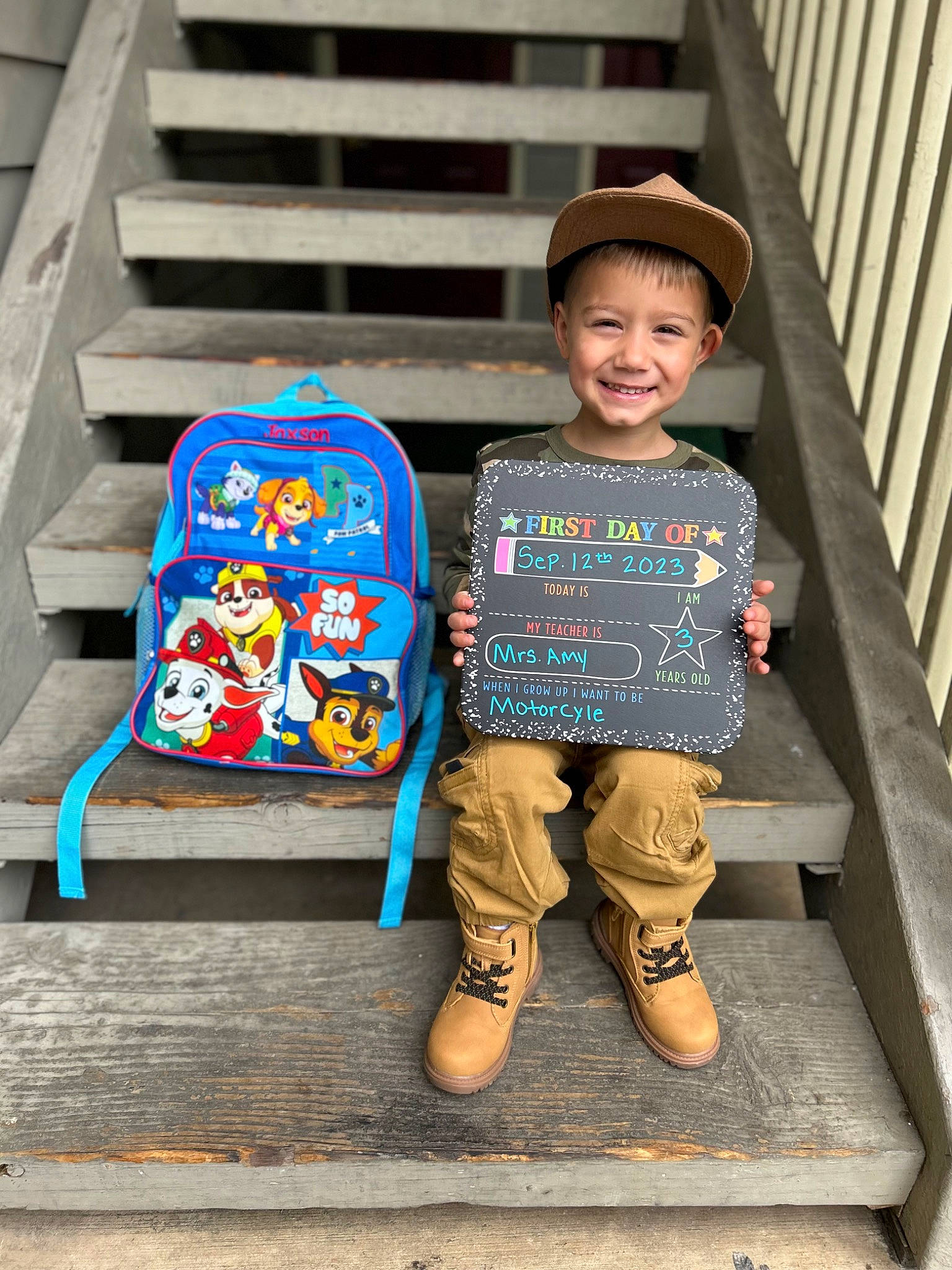 Jaxson joined the competition — help win amazing prizes! child, electric_blue, eye, font, fun, happy, hat, joy, leisure, person, public_space, room, sitting, sleeve, smile, standing, t_shirt, textile, toddler, travel