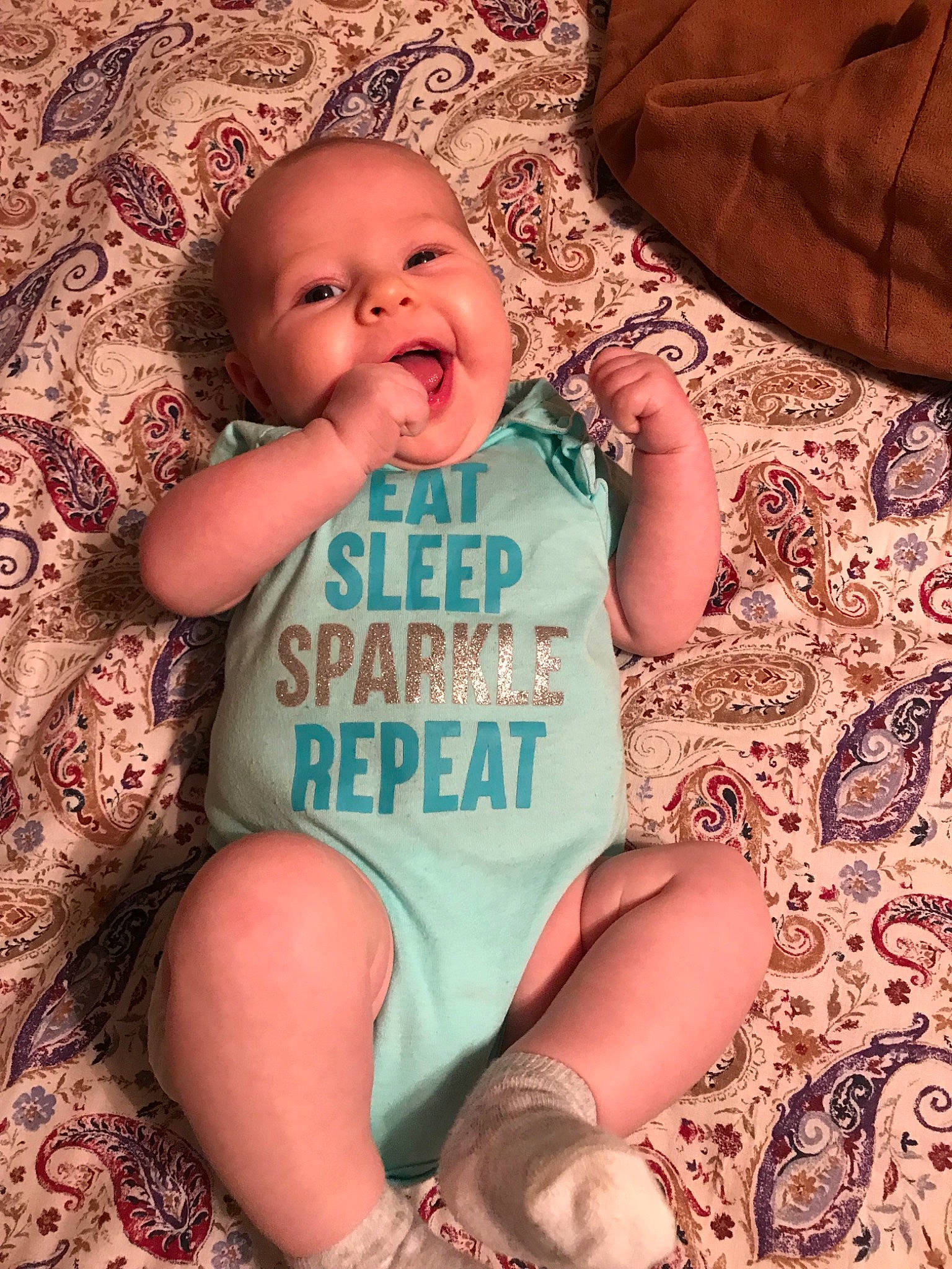 Aspyn joined the competition — help win amazing prizes! baby, baby_toddler_clothing, child, diaper, person, sitting, skin, smile, toddler