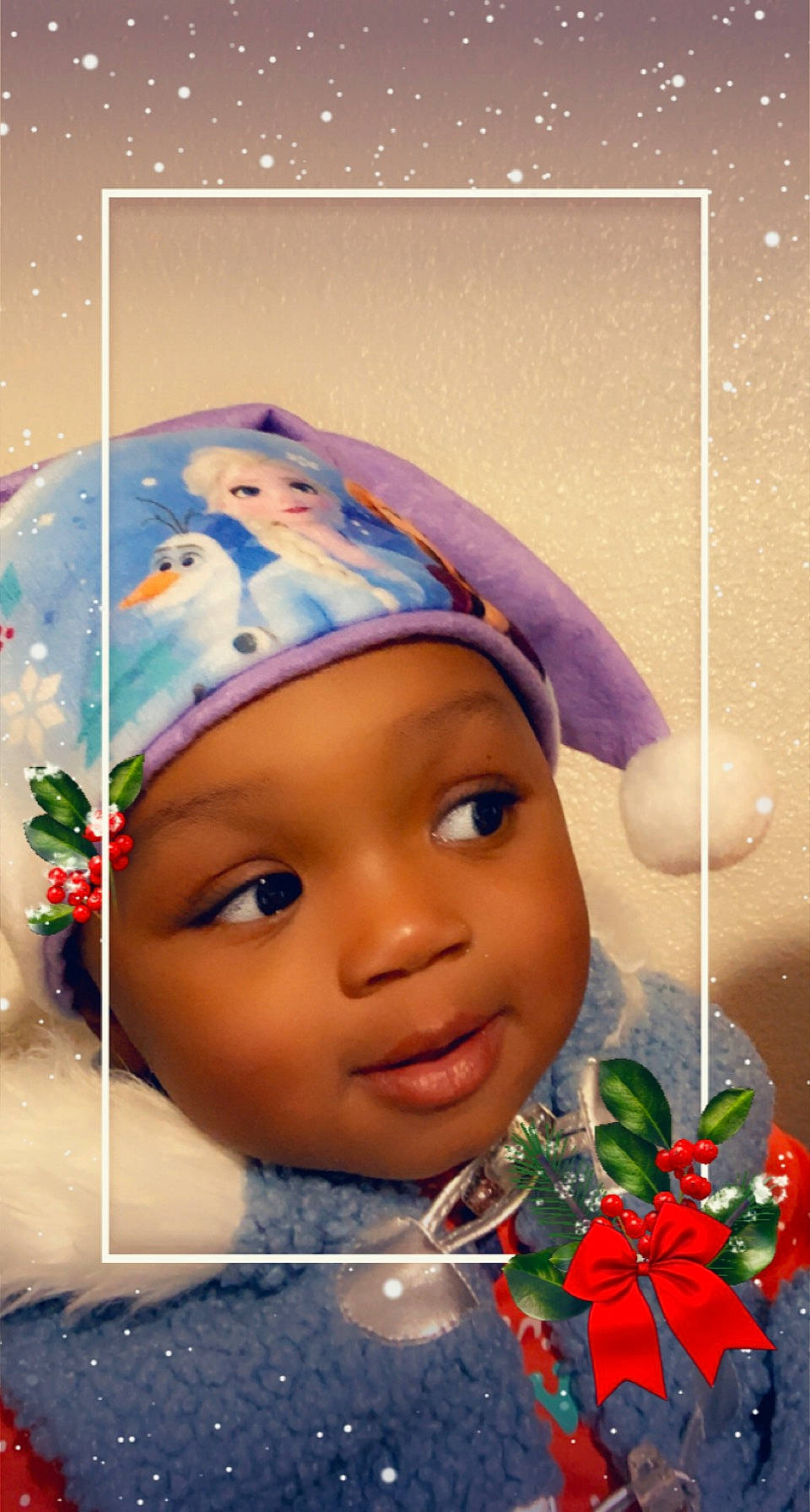 Khloe joined the competition — help win amazing prizes! baby, bird, bonnet, christmas, christmas_decoration, christmas_eve, christmas_ornament, conifer, costume_accessory, costume_hat, fictional_character, happy, headgear, headwear, holiday, holiday_ornament, interior_design, ornament, party_supply, person