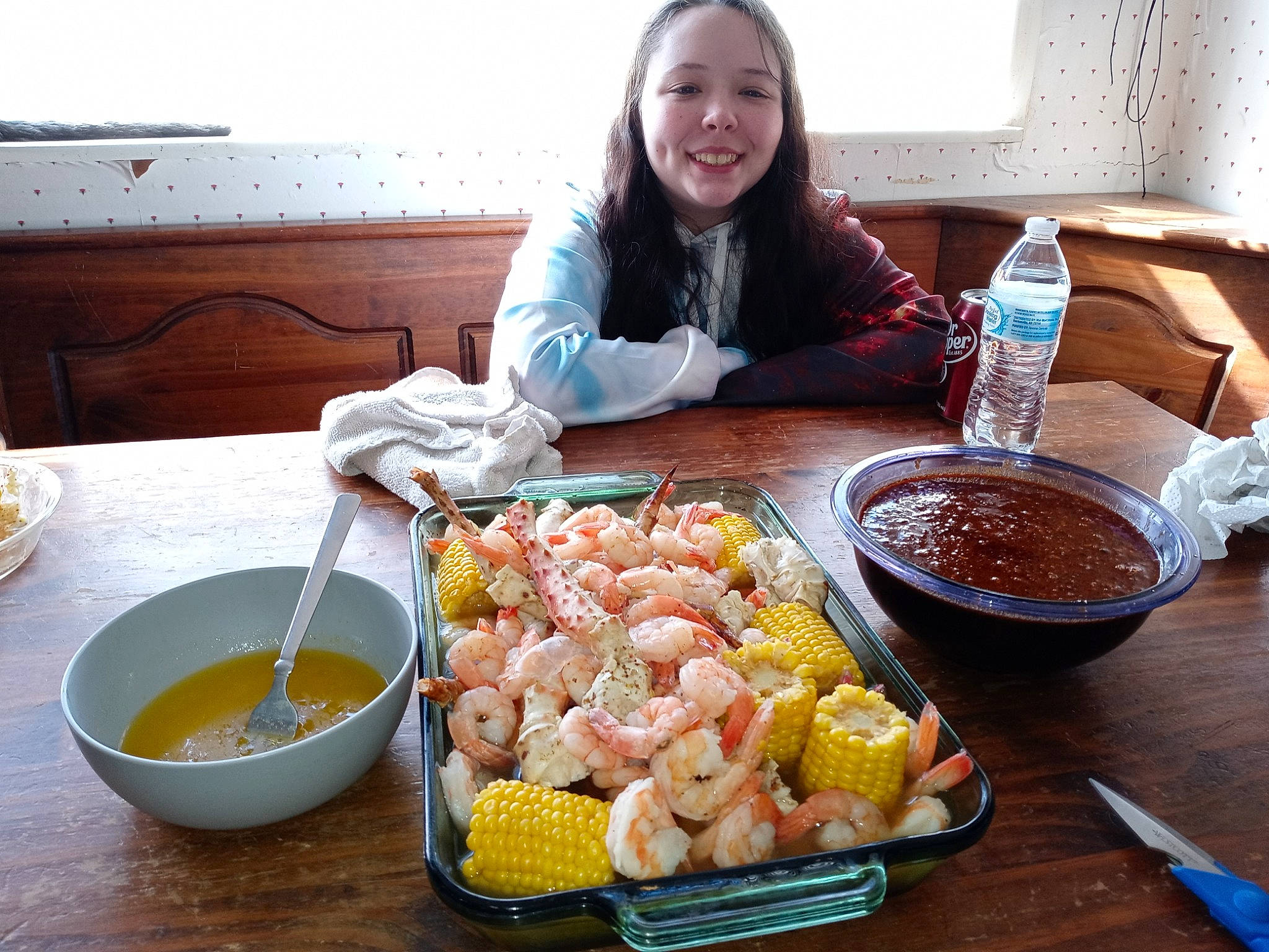 Breeyannah joined the competition — help win amazing prizes! bottle, bowl, comfort_food, cooking, cuisine, dish, dishware, finger_food, food, ingredient, joy, meat, person, plate, produce, recipe, smile, sushi, table, tableware