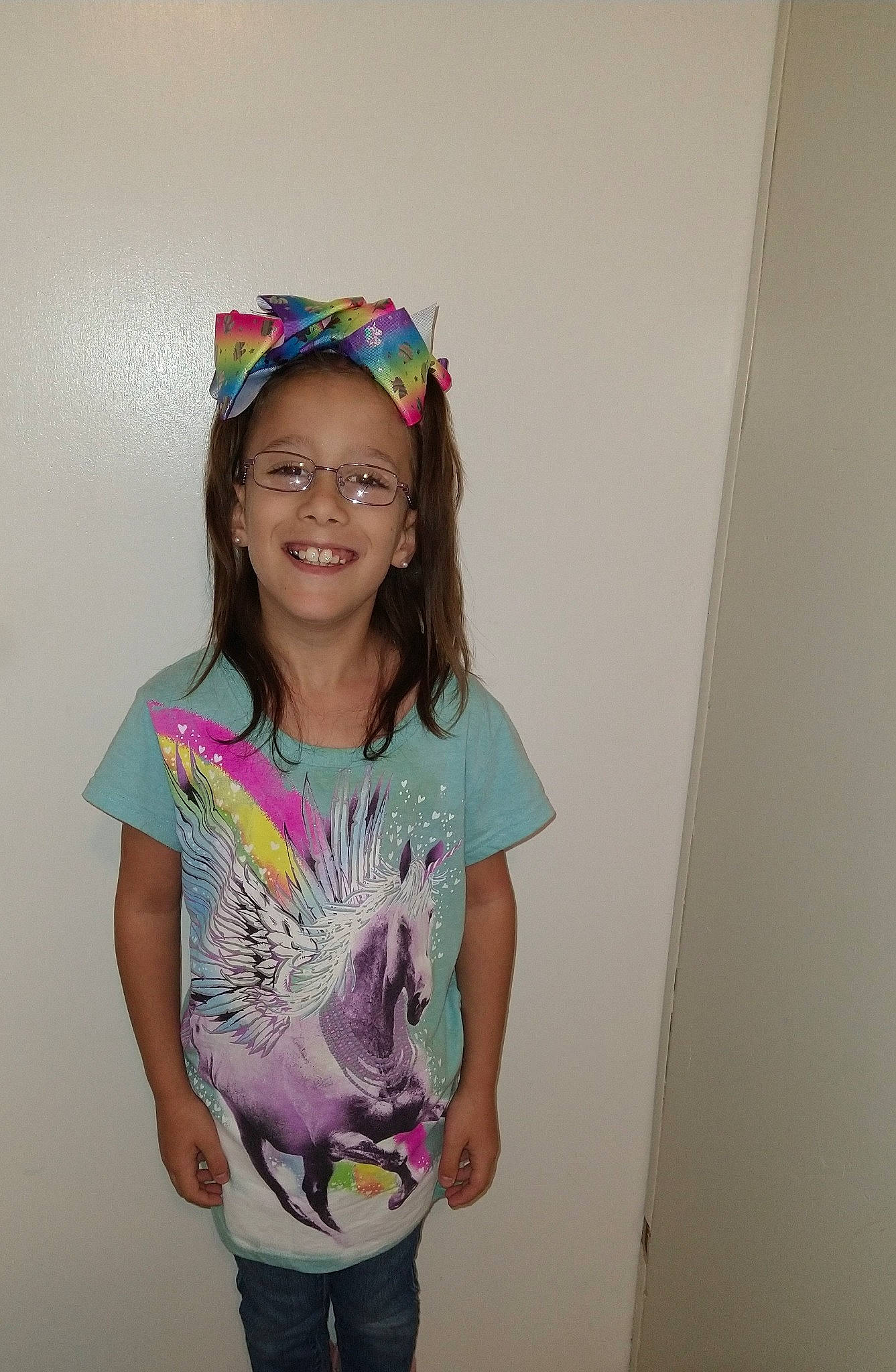 April joined the competition — help win amazing prizes! arm, chin, eye, face, facial_expression, fashion, fun, hairstyle, happy, human_body, jeans, joy, neck, party_supply, person, pink, shoulder, sleeve, smile, t_shirt