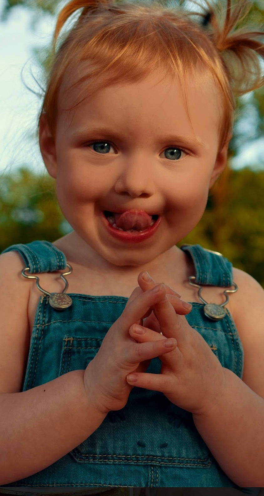 Annika joined the competition — help win amazing prizes! baby, blond, brown_hair, cheek, child, eye, face, facial_expression, finger, fun, gesture, hand, joy, lip, mouth, nose, person, skin, smile, thumb