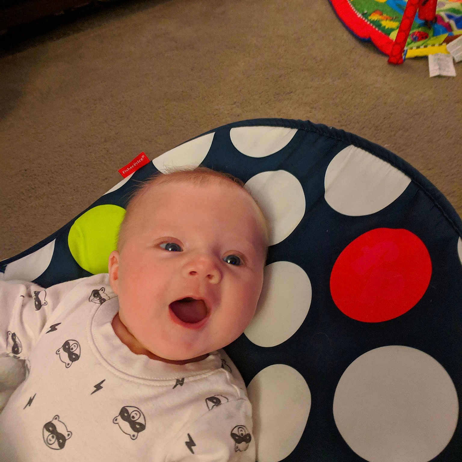 Wallace is registered to the contest to win money with this photo: cheek, child, day, facial_expression, fun, infant, person, play, product, smile, toddler