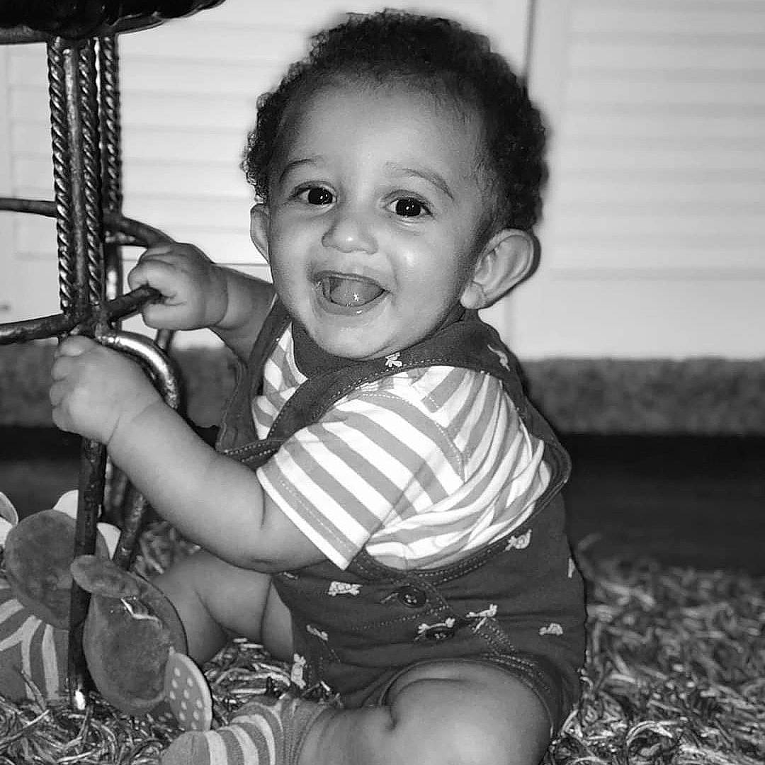 De'Andre joined the competition — help win amazing prizes! baby, black, black_and_white, child, eye, facial_expression, fun, happy, iris, joy, laugh, monochrome, monochrome_photography, people, person, photograph, photography, sitting, skin, smile