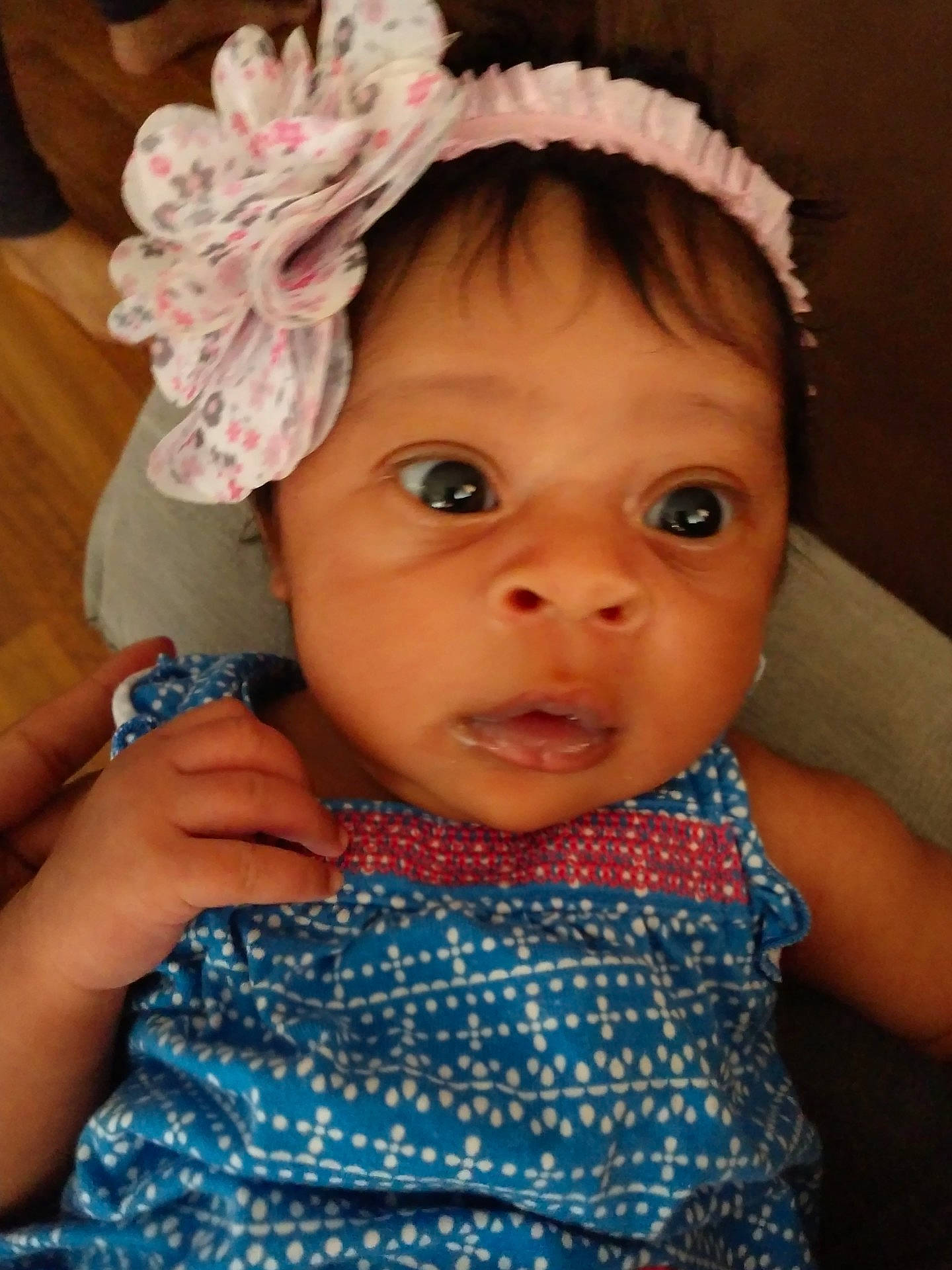 Just'Us is registered to the contest to win money with this photo: cheek, child, eye, face, girl, hair_accessory, head, headband, headgear, headpiece, infant, iris, lip, person, product, skin, smile, toddler