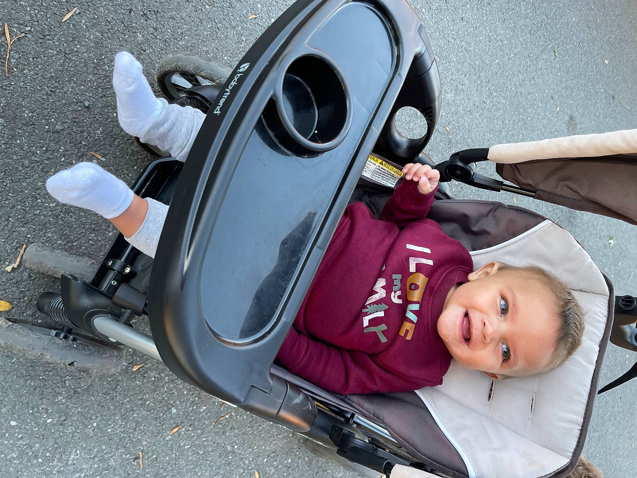 Camdyn joined the competition — help win amazing prizes! auto_part, automotive_design, automotive_exterior, automotive_lighting, automotive_tire, automotive_wheel_system, baby, baby_carriage, fender, headlamp, motor_vehicle, motorcycle_helmet, person, personal_protective_equipment, rim, rolling, smile, toddler, travel, vehicle