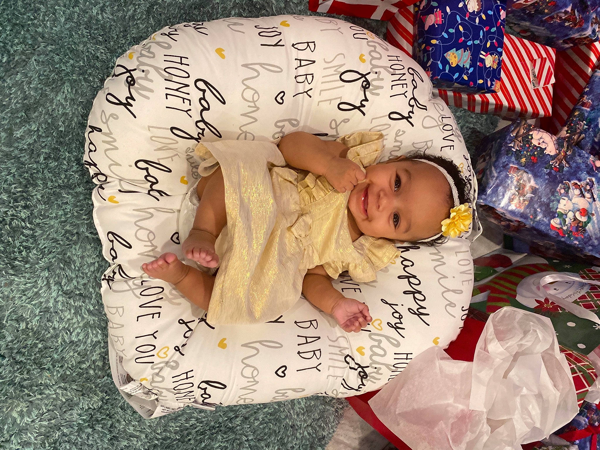 Giada joined the competition — help win amazing prizes! baby, baby_products, baby_sleeping, baby_toddler_clothing, bedding, child, comfort, event, face, facial_expression, font, happy, head, joy, linens, pattern, person, pink, sleeve, t_shirt