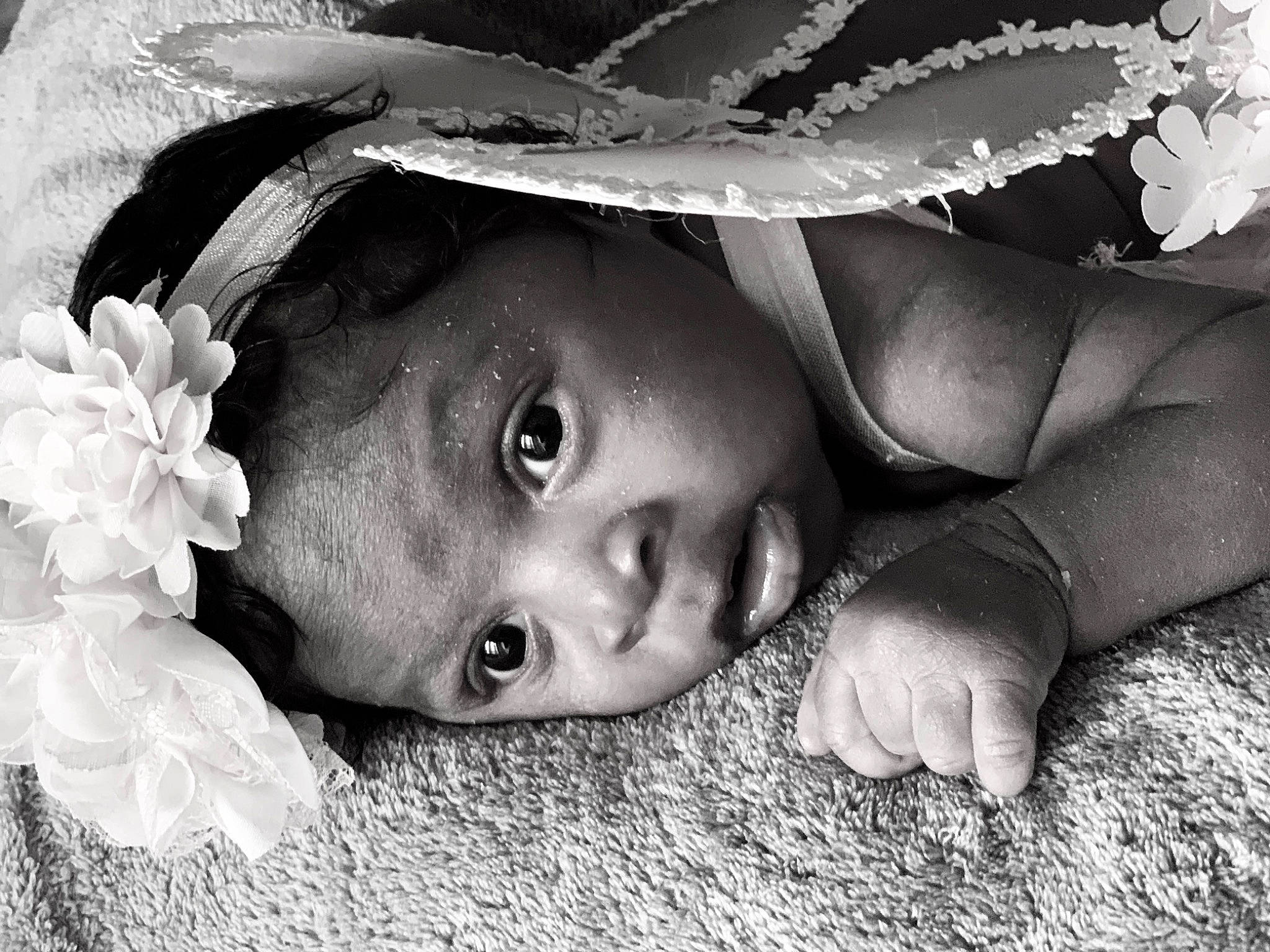 Karter joined the competition — help win amazing prizes! baby, black_and_white, child, eye, face, hand, head, headgear, lip, monochrome, monochrome_photography, mouth, person, photograph, photography, portrait, portrait_photography, skin, smile, stock_photography
