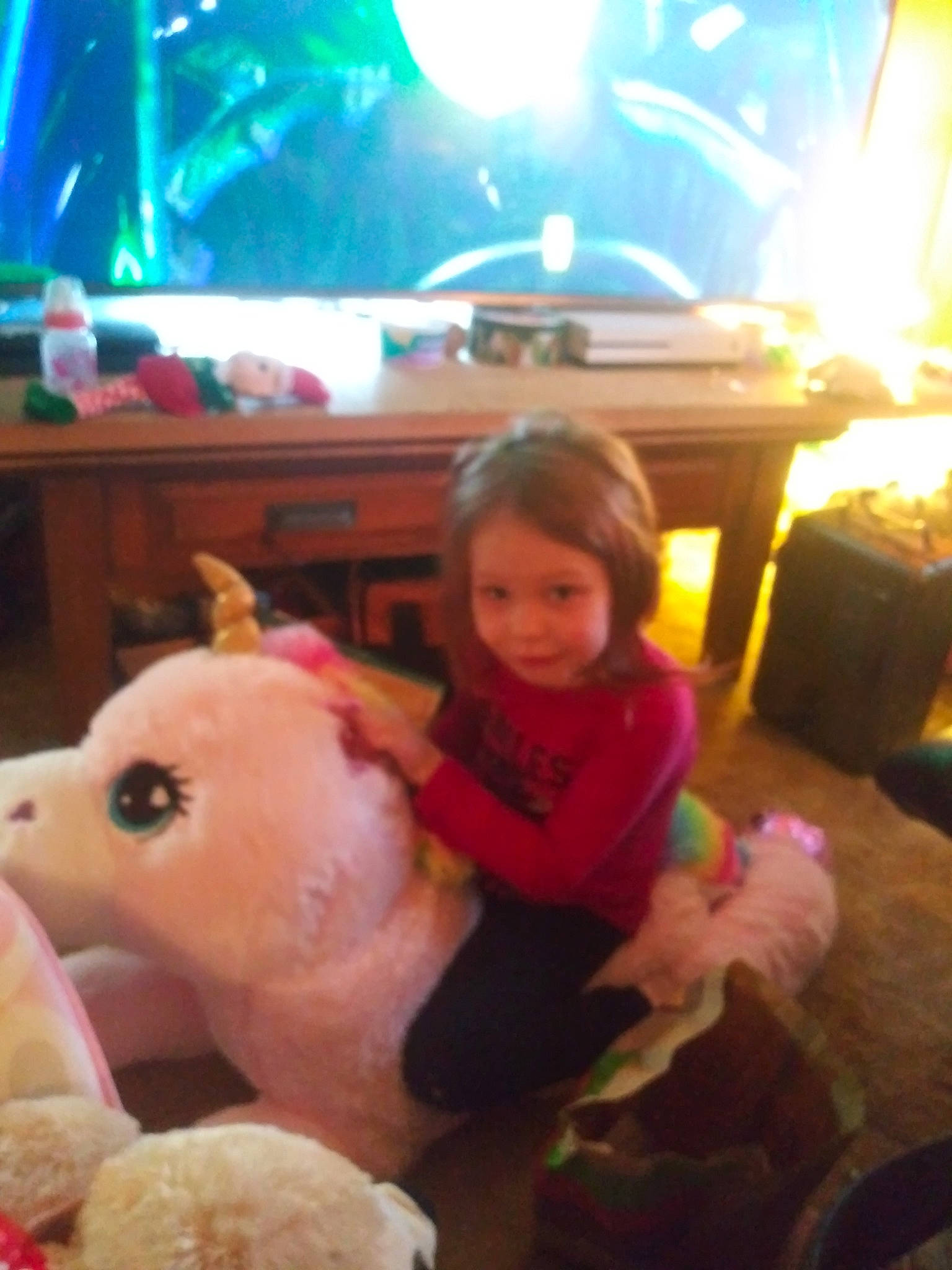 Harmonie is registered to the contest to win money with this photo: baby, cheek, child, fun, leisure, nose, person, play, plush, skin, smile, snapshot, stuffed_toy, teddy_bear, toddler, toy