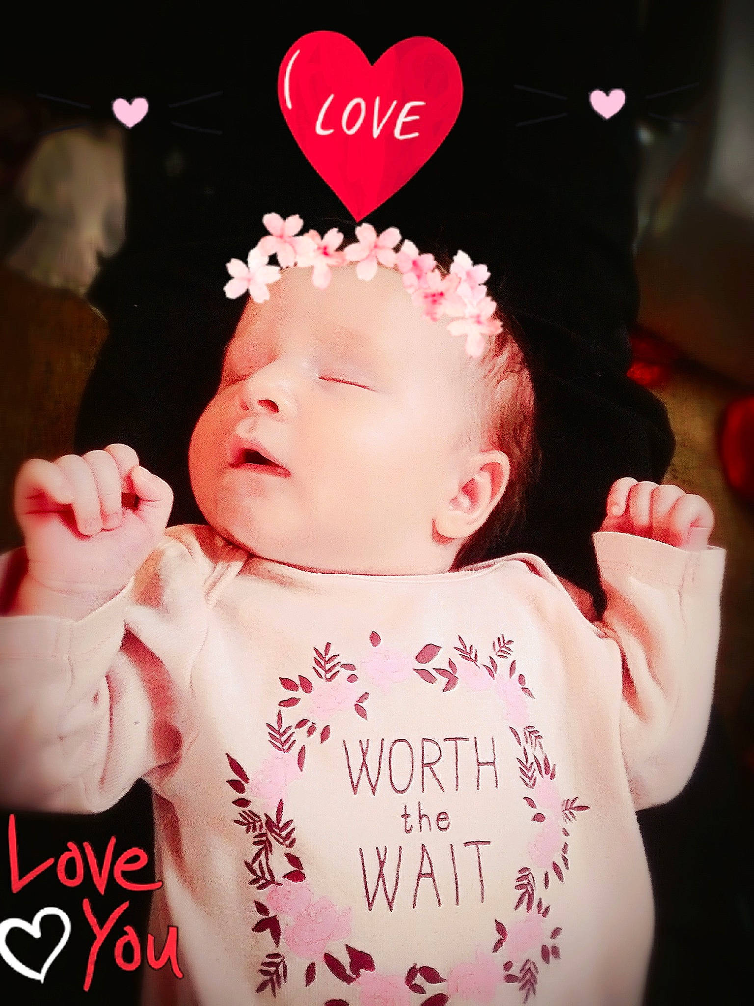 Lola is registered to the contest to win money with this photo: baby, cheek, child, hair_accessory, happy, headpiece, heart, love, person, photography, pink, red, sweetness, toddler, valentines_day