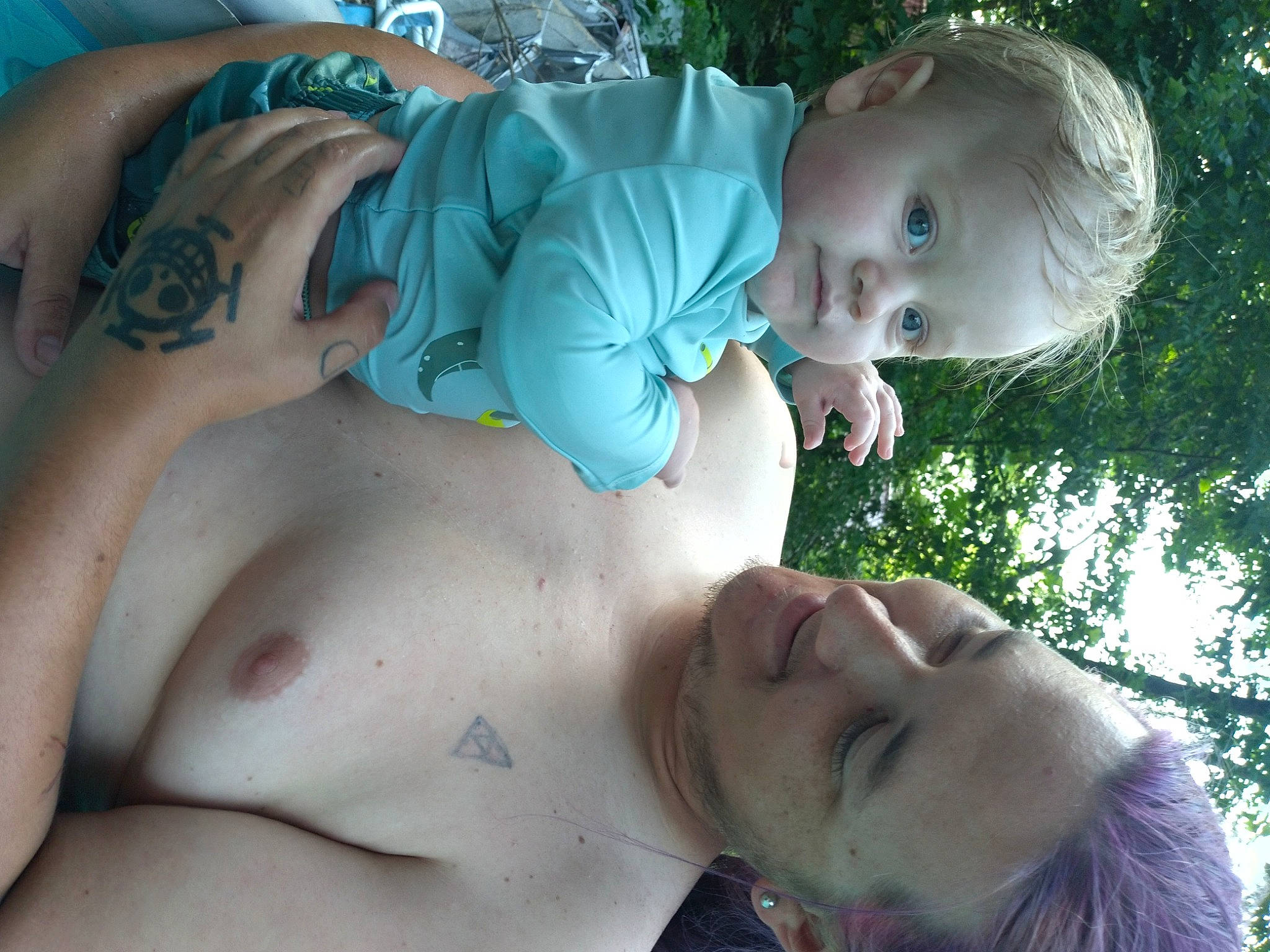 Alucard joined the competition — help win amazing prizes! baby, blue, face, finger, grass, green, hand, happy, human_body, interaction, joy, leaf, mouth, muscle, person, photograph, plant, skin, toddler, tree