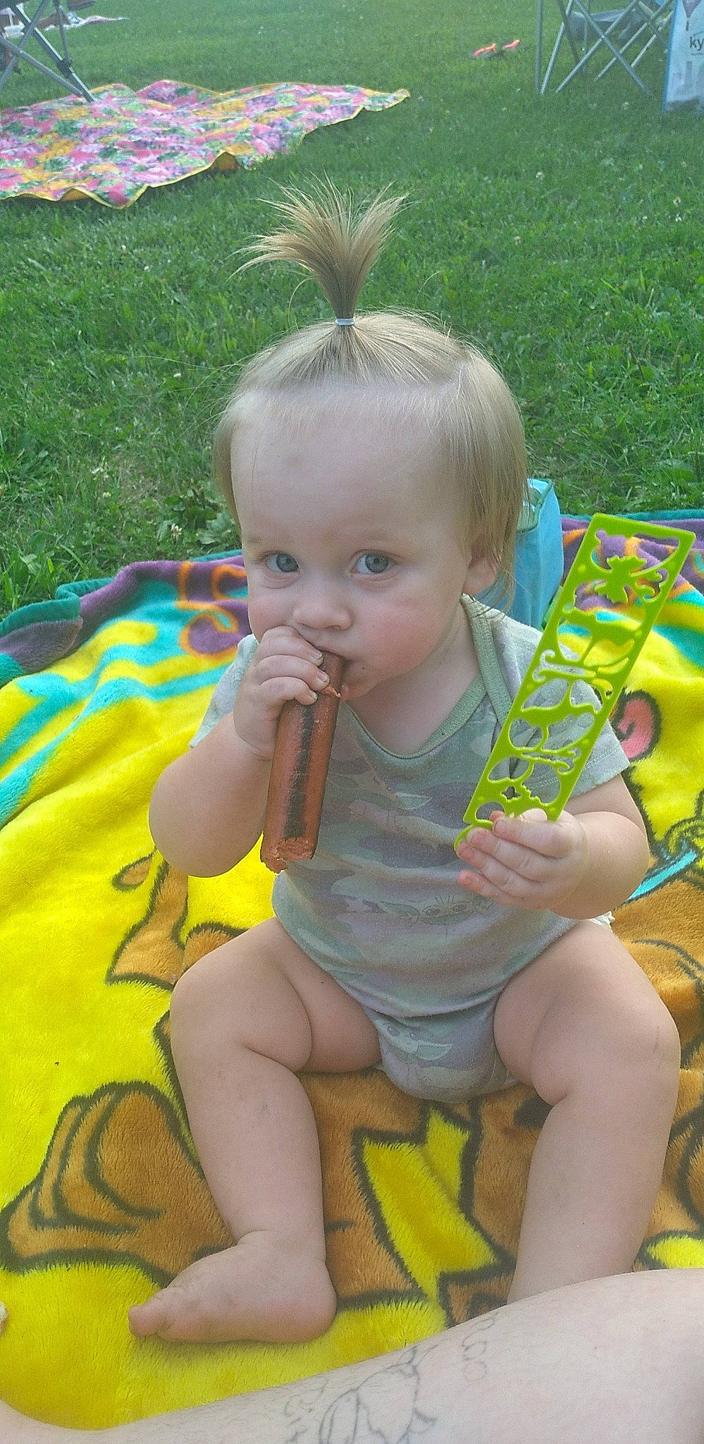 Alucard joined the competition — help win amazing prizes! baby, baby_toddler_clothing, cheek, child, facial_expression, finger, fun, grass, green, hairstyle, happy, human_body, iris, leisure, mammal, person, public_space, skin, summer, thumb