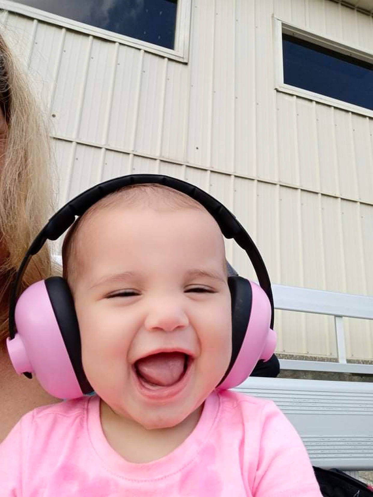 Melani joined the competition — help win amazing prizes! audio_equipment, cheek, chin, comfort, cool, ear, electronic_device, facial_expression, fun, gadget, happy, headphones, headwear, hearing, nose, output_device, peripheral, person, pink, smile