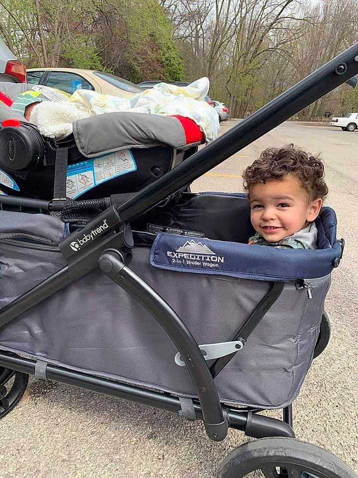 Johnathon joined the competition — help win amazing prizes! auto_part, automotive_design, automotive_exterior, automotive_tire, automotive_wheel_system, baby_carriage, bumper, comfort, fender, hood, joy, mode_of_transport, motor_vehicle, person, product, rim, smile, tire, toddler, tree