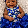 Maci joined the competition — help win amazing prizes! adorable, baby, blue_dress, bow_headband, celebration, child, closeup, cute, cute_outfit, decorative, fashion, fluffy_background, happy, infant, jewels, person, portrait, sitting, smiling, toddler
