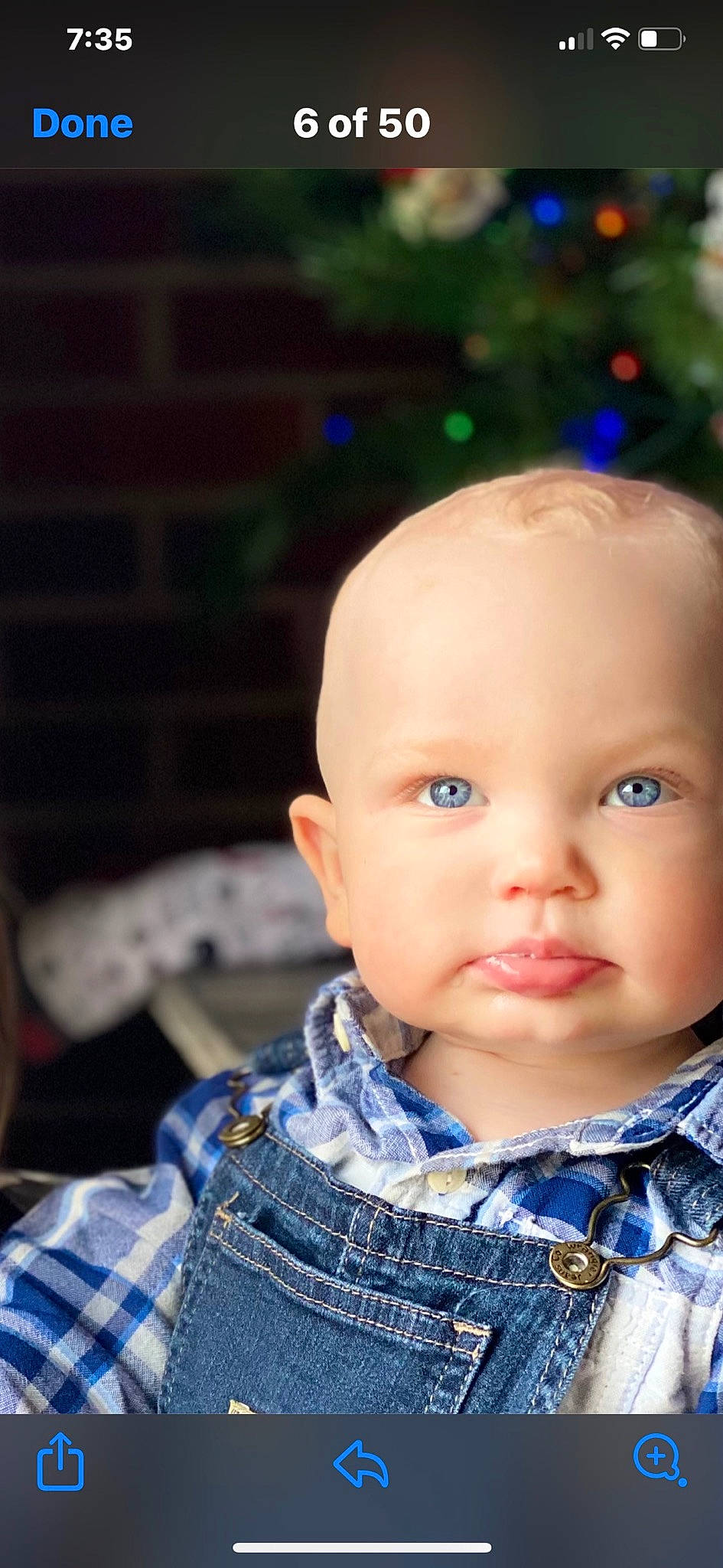 Elisha joined the competition — help win amazing prizes! baby, baby_toddler_clothing, blue, cheek, clothing, collar, denim, eye, eyelash, flash_photography, head, headgear, iris, lip, nose, person, plaid, skin, sleeve, tartan