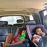 Kataleya is registered to the contest to win money with this photo: child, car_seat, vehicle_interior, leather_seat, baby, toddler, curly_hair, drinking_bottle, seatbelt, relaxed, window, car_door, seat_headrest, casual, indoor, two_children, child_in_car, baby_in_car_seat, child_sitting, car_trip
