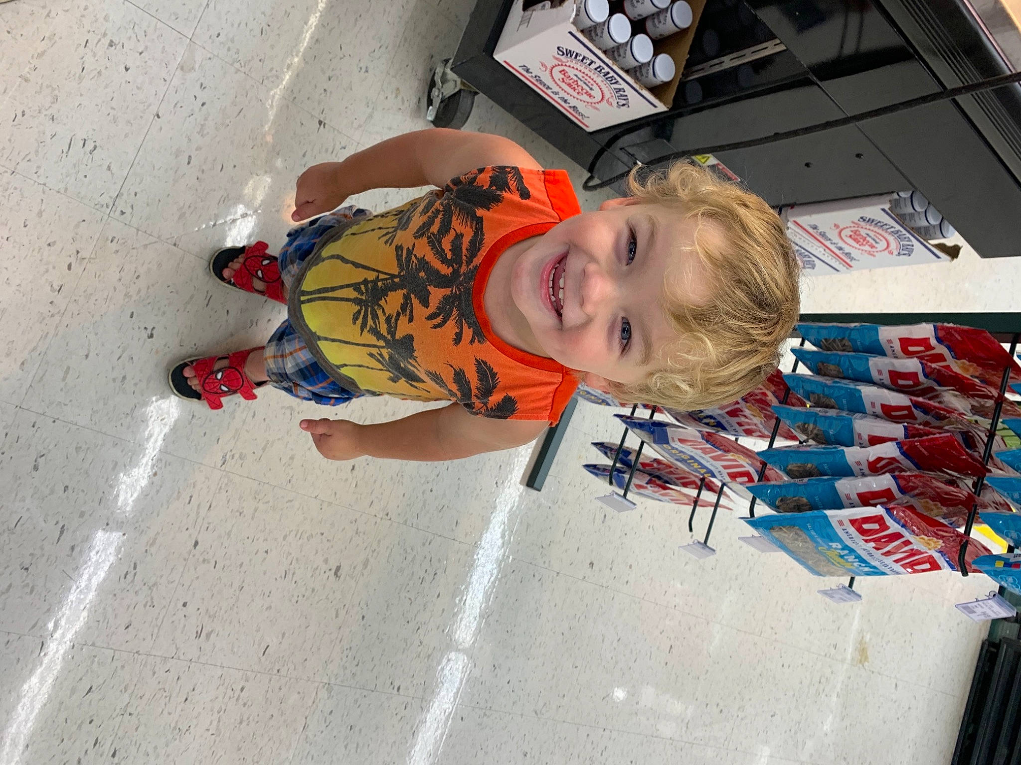 Caleb joined the competition — help win amazing prizes! concrete, floor, joy, person, play, toddler, walking_shoe