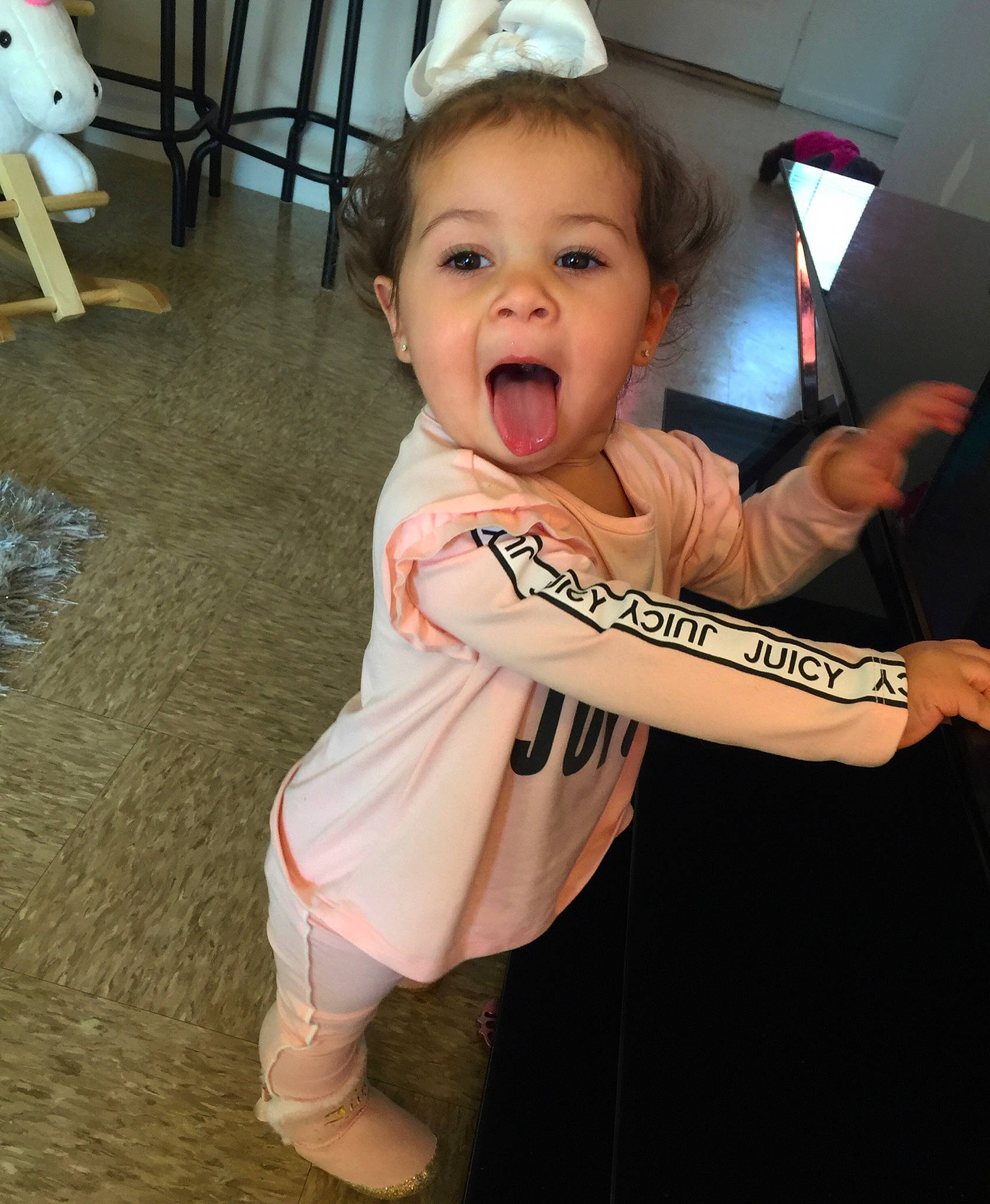 Miyah is registered to the contest to win money with this photo: arm, baby, cheek, child, finger, head, person, product, skin, smile, surprise, toddler