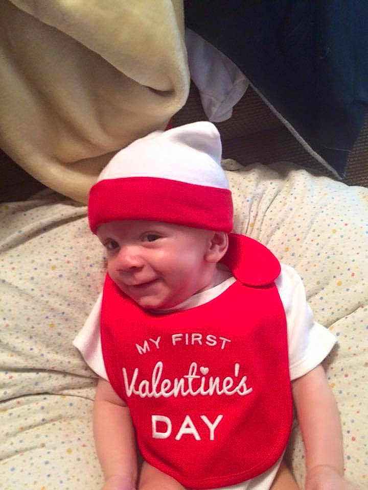 Gordon is registered to the contest to win money with this photo: baby, child, headwear, joy, person, red, toddler