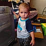 Draven joined the competition — help win amazing prizes! toddler, child, indoor, pajamas, playpen, clothing, face, person, living_room, furniture, box, carpet, toy, expression, hair, standing, room, household_items, blanket, casual