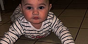 Thiméo participe au concours pour gagner de l'argent avec cette photo : baby, chair, child, crawling, curious, cute, exploring, face, floor, furniture, hand, home, indoor, infant, looking, person, striped_clothing, tile_floor, young, young_child