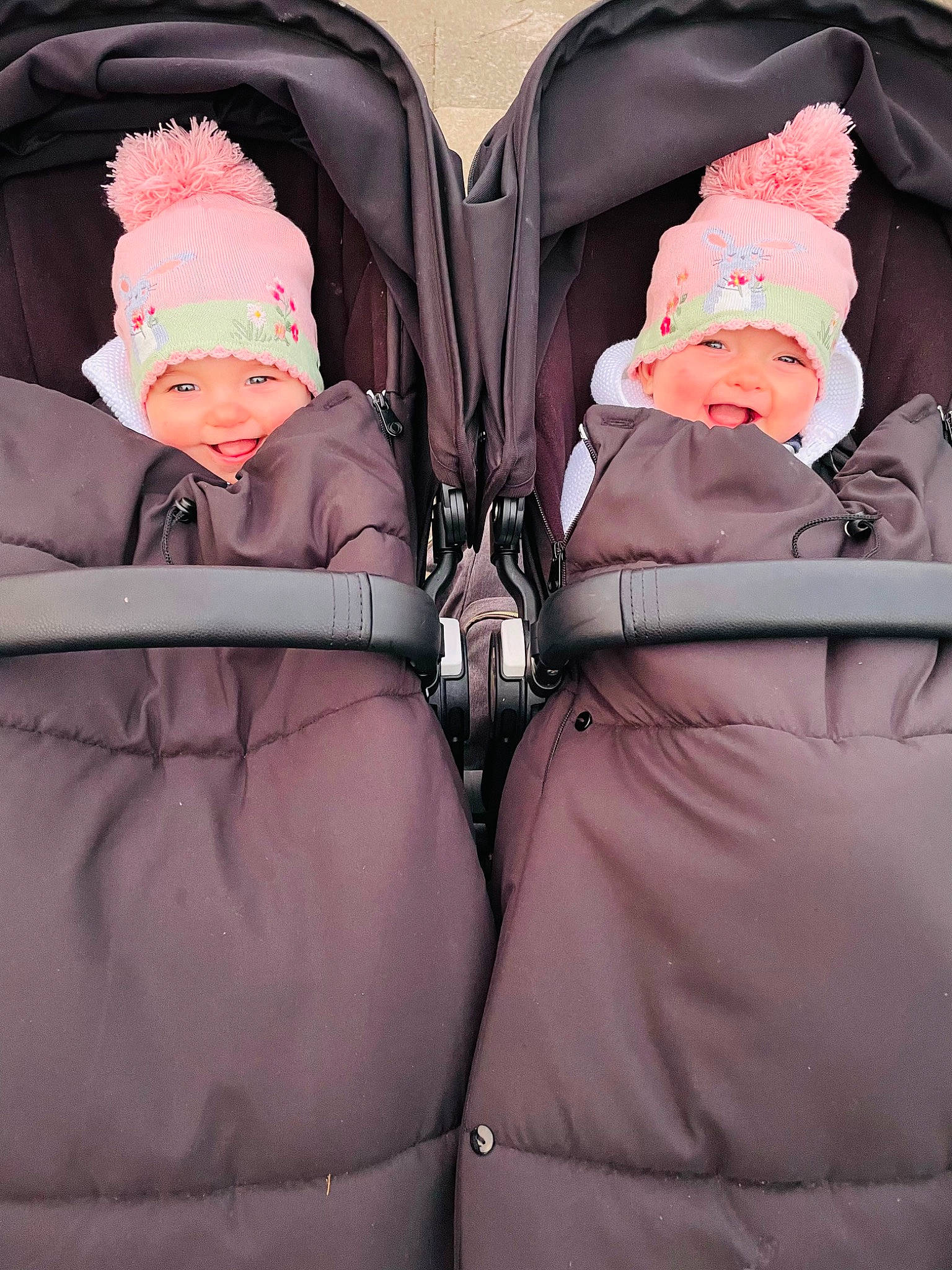 Ada And Libby is registered to the contest to win money with this photo: auto_part, baby, baby_carriage, baby_products, baby_sleeping, baby_toddler_clothing, bag, car_seat, car_seat_cover, comfort, facial_expression, head_restraint, headwear, magenta, motor_vehicle, person, pink, purple, seat_belt, sitting