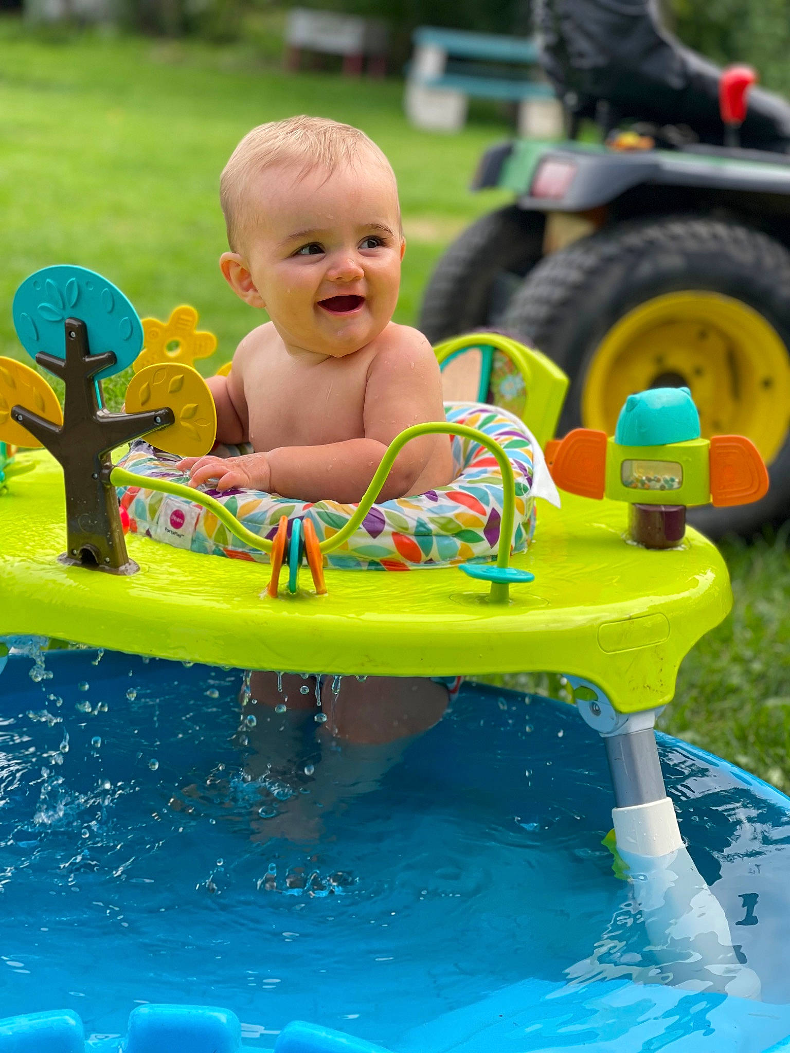 Colt joined the competition — help win amazing prizes! automotive_tire, baby_playing_with_toys, baby_products, child, fun, grass, green, happy, joy, leisure, person, plant, play, recreation, smile, summer, tire, toddler, tread, vehicle