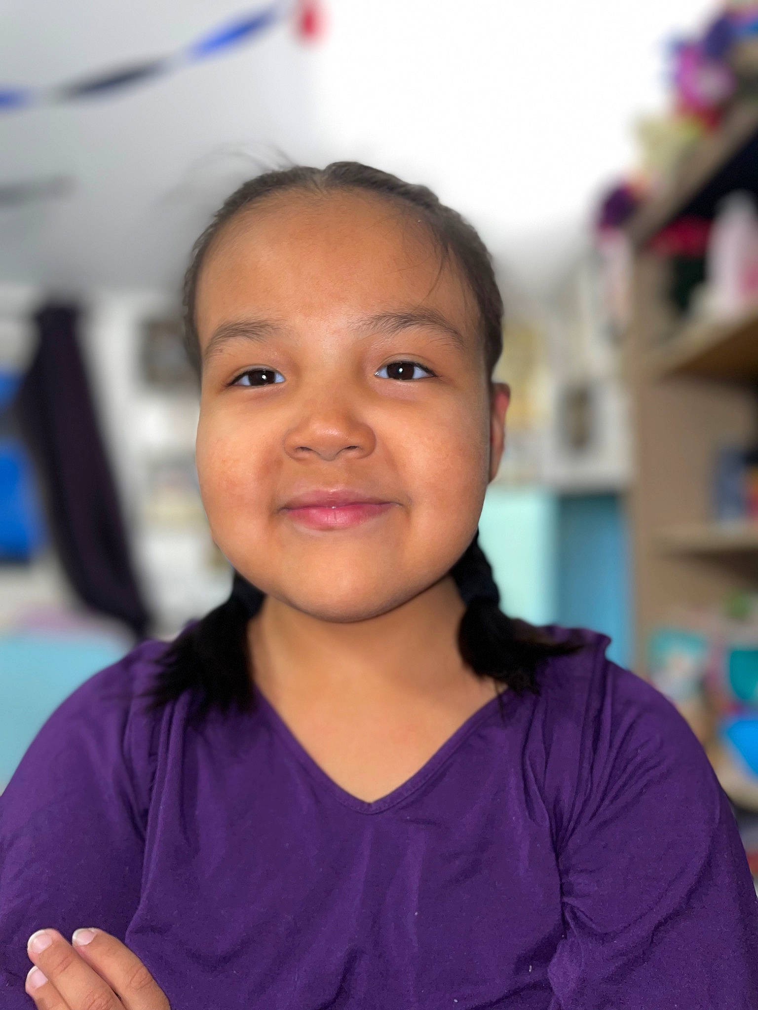 Germaine joined the competition — help win amazing prizes! cheek, child, electric_blue, event, eyebrow, eyelash, forehead, fun, hairstyle, happy, iris, joy, magenta, person, portrait_photography, room, shelf, skin, sleeve, smile