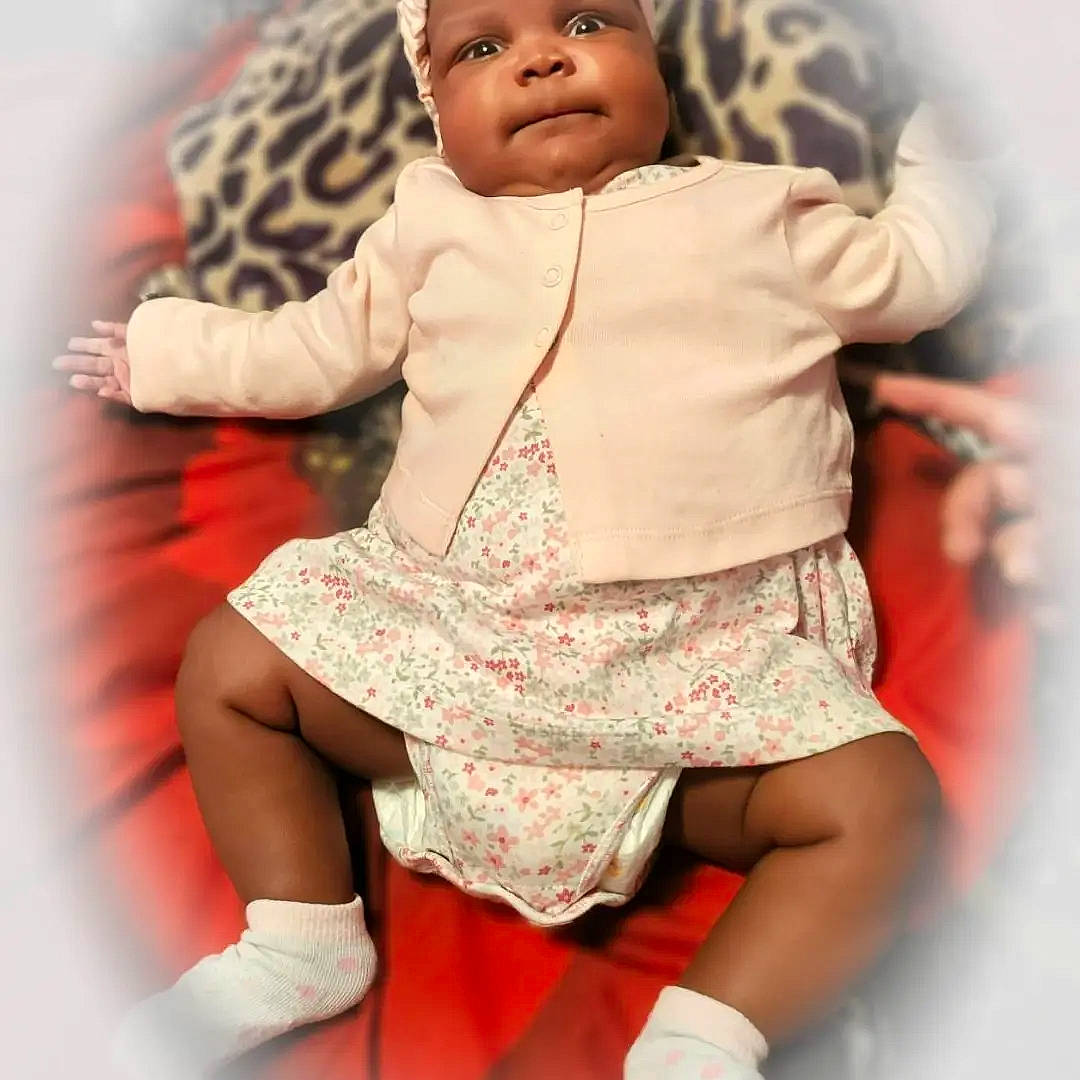 Amiyah joined the competition — help win amazing prizes! baby, baby_toddler_clothing, beauty, face, fashion_design, happy, head, headwear, human_leg, leg, magenta, neck, person, pink, skin, sleeve, sock, thigh, toddler, trunk