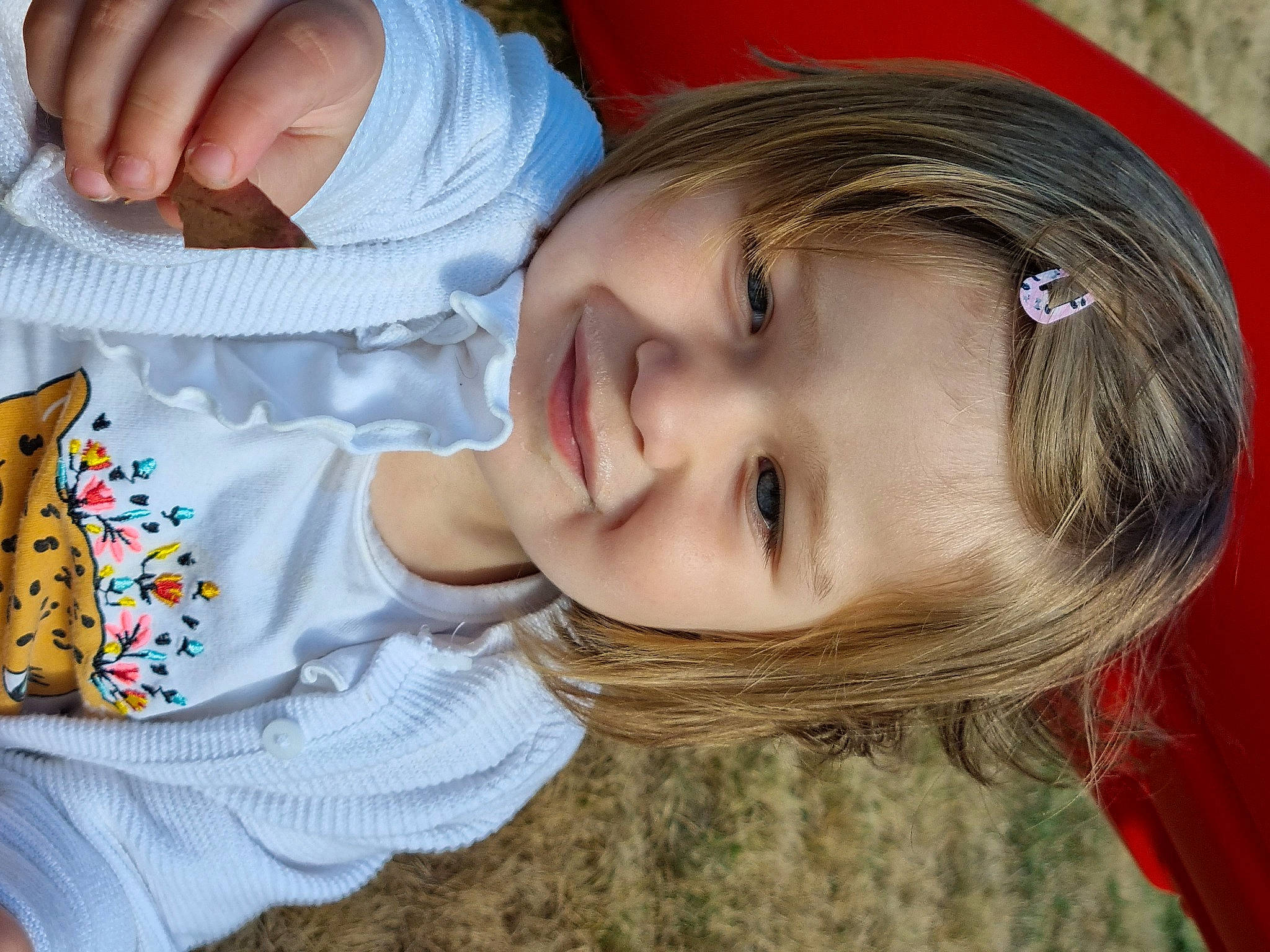 Alizée participe au concours pour gagner de l'argent avec cette photo : baby_toddler_clothing, cheek, child, clothing, eye, eyelash, facial_expression, happy, iris, joy, lip, mouth, neck, nose, organ, person, plant, skin, sleeve, smile