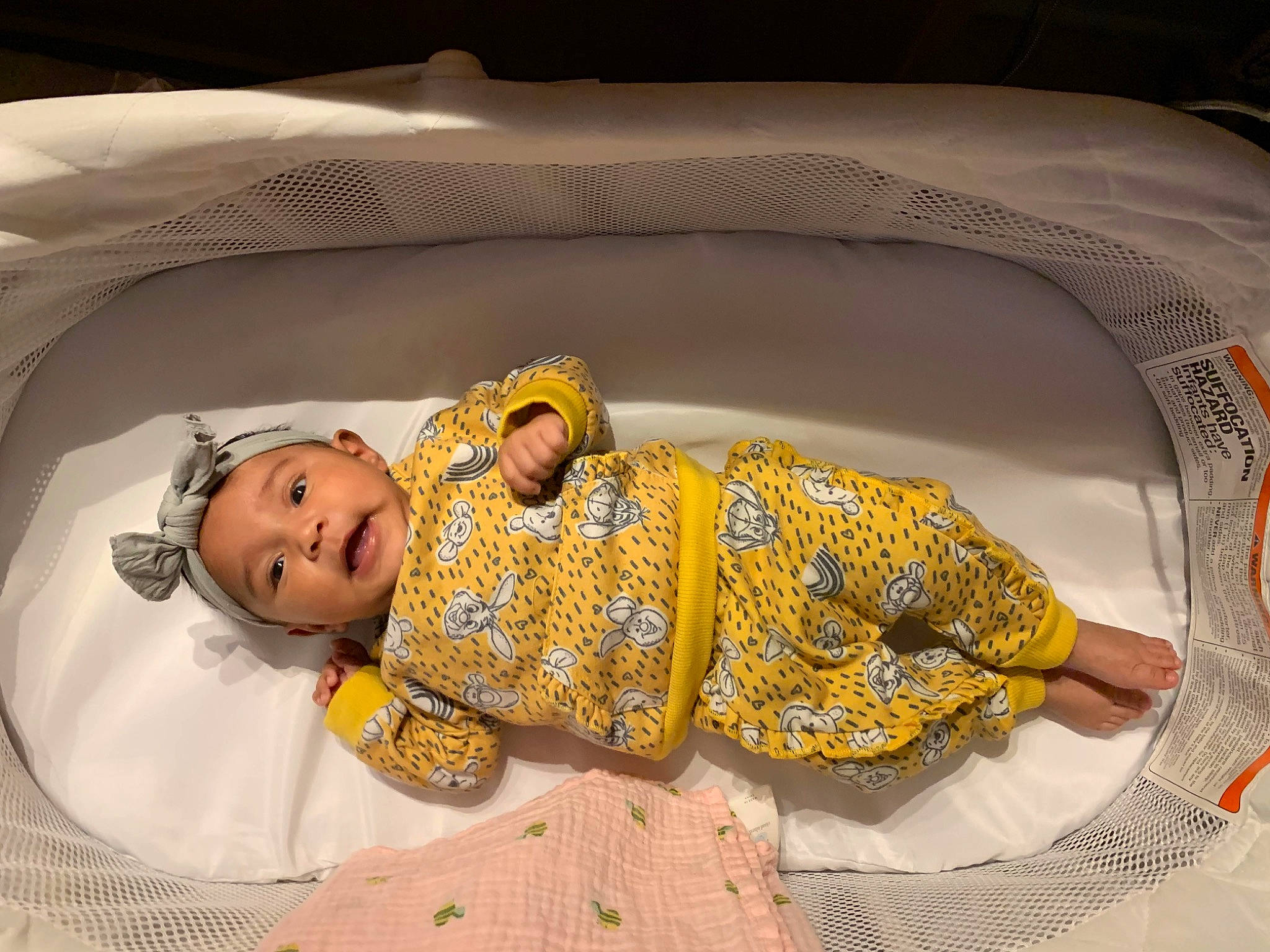 Emelia is registered to the contest to win money with this photo: art, baby, baby_products, baby_sleeping, baby_toddler_clothing, bedding, bedtime, child, comfort, doll, event, headwear, human_body, linens, nap, pattern, person, sleeve, textile, toddler