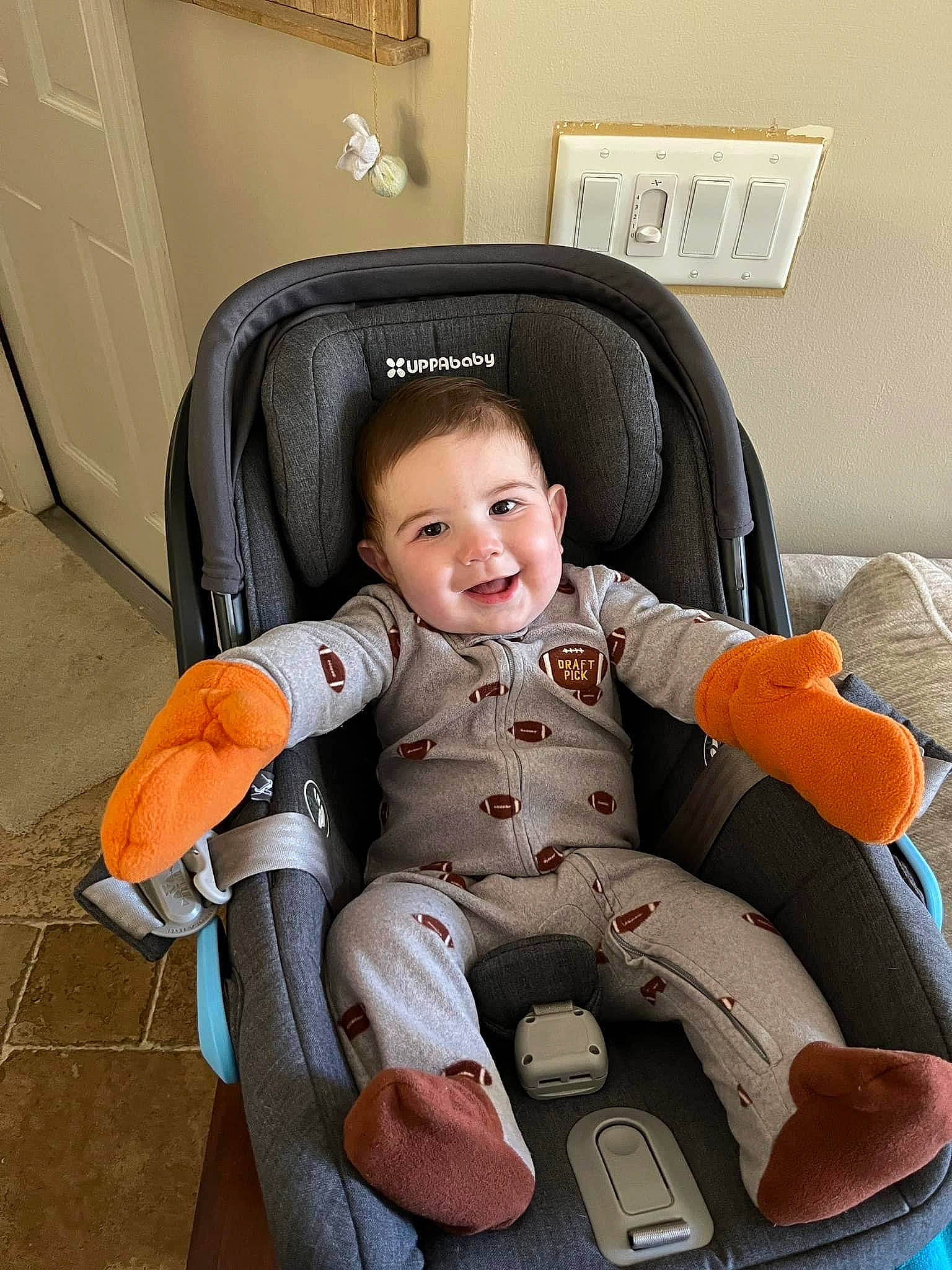 Myles joined the competition — help win amazing prizes! auto_part, baby, baby_carriage, baby_products, baby_toddler_clothing, car_seat, chair, child, comfort, fun, joy, lap, leg, person, personal_protective_equipment, shoe, sitting, smile, sneakers, suit