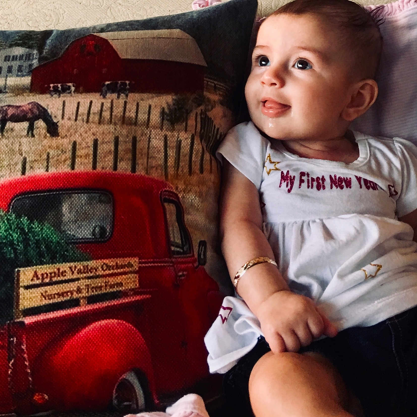 Brexley is registered to the contest to win money with this photo: car, child, girl, person, product, red, smile, toddler