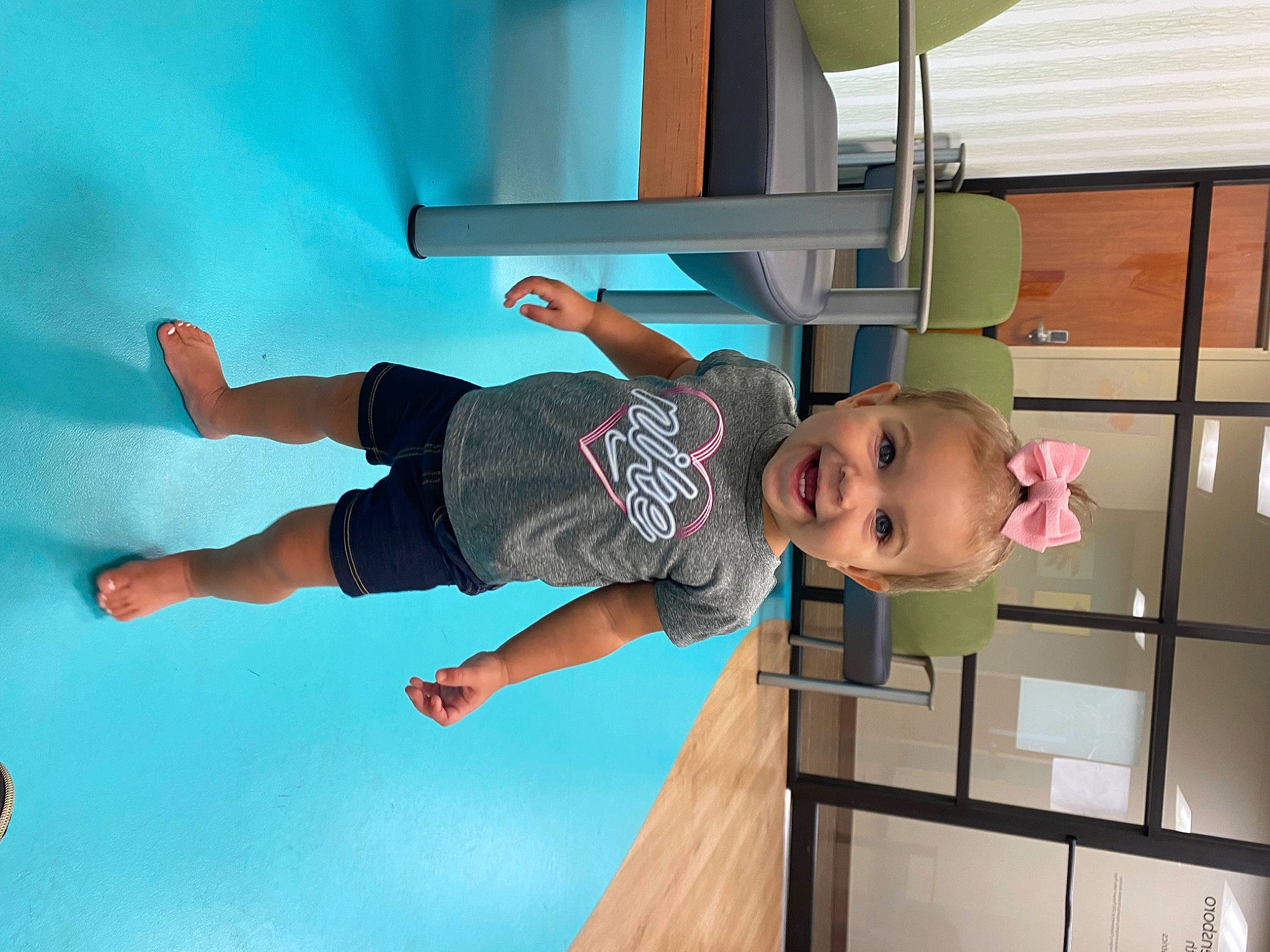 Kenleigh Grace joined the competition — help win amazing prizes! baby, baby_toddler_clothing, balance, child, elbow, fun, happy, joy, knee, leisure, outdoor_shoe, person, play, recreation, shorts, smile, t_shirt, toddler, vacation, walking_shoe