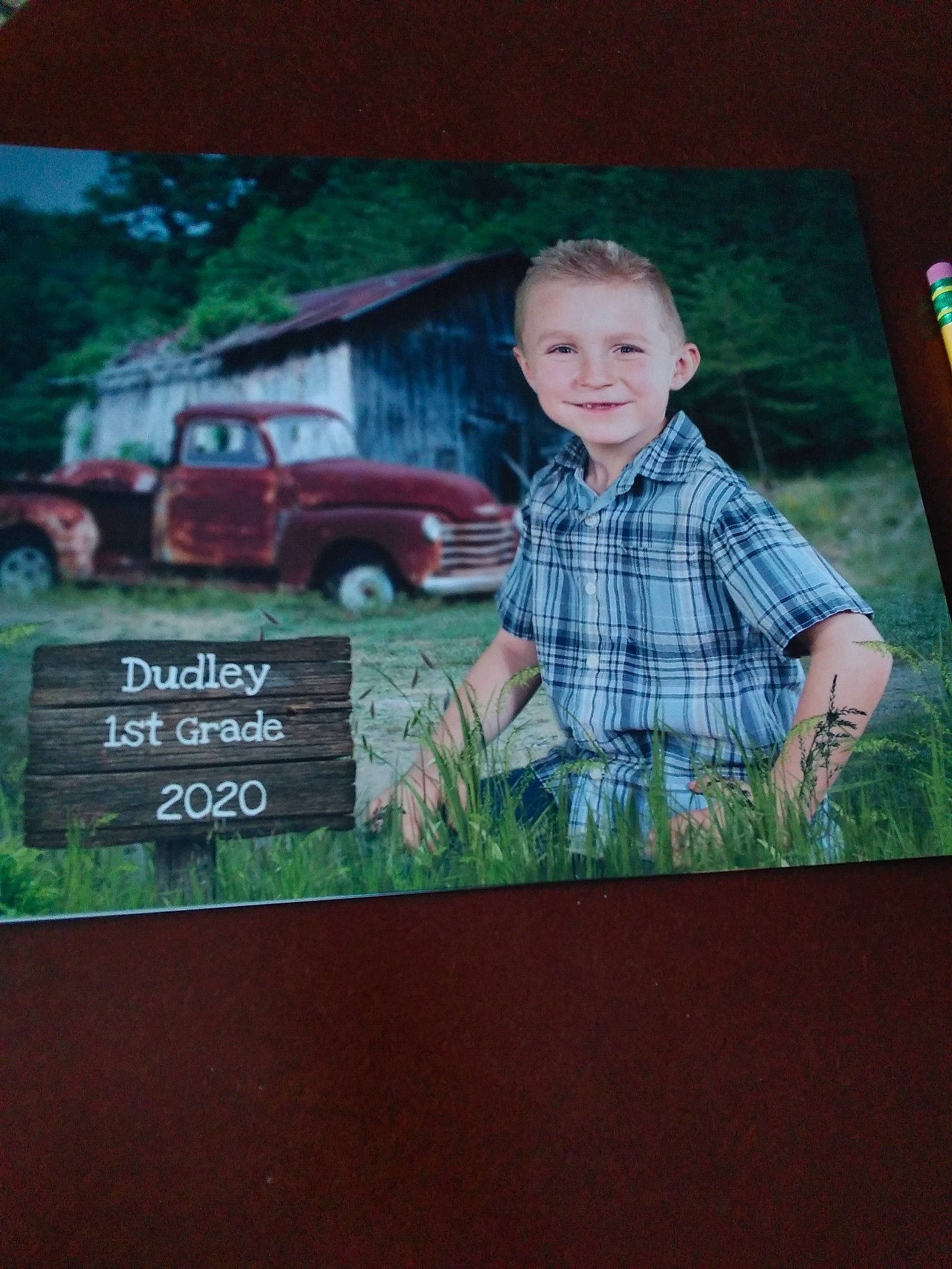 Dudley is registered to the contest to win money with this photo: adaptation, art, car, child, family_car, grass, green, joy, person, photography, vehicle