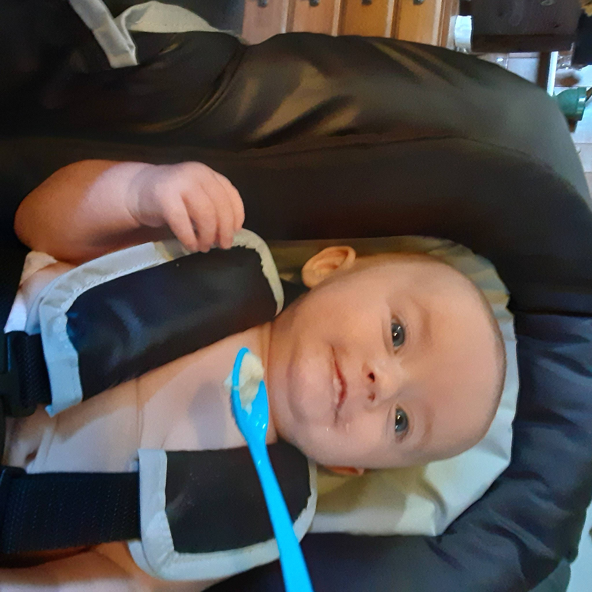 Lorelei joined the competition — help win amazing prizes! auto_part, baby, baby_carriage, baby_products, baby_toddler_clothing, car_seat, cheek, child, comfort, electric_blue, eyebrow, eyelash, fashion_accessory, nose, person, sitting, sleeve, strap, thumb, toddler