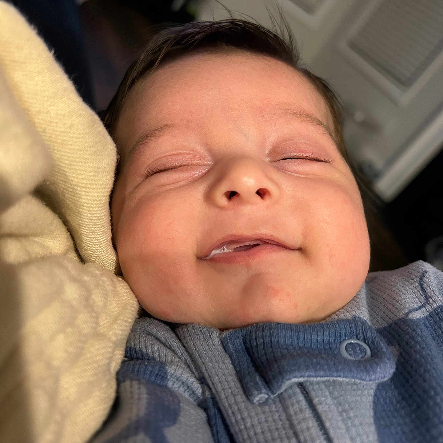 Izael joined the competition — help win amazing prizes! architecture, baby, blanket, building, clothing, coat, cushion, face, frown, head, homedecor, hospital, jacket, knitwear, newborn, person, photography, portrait, sleeping, sweater