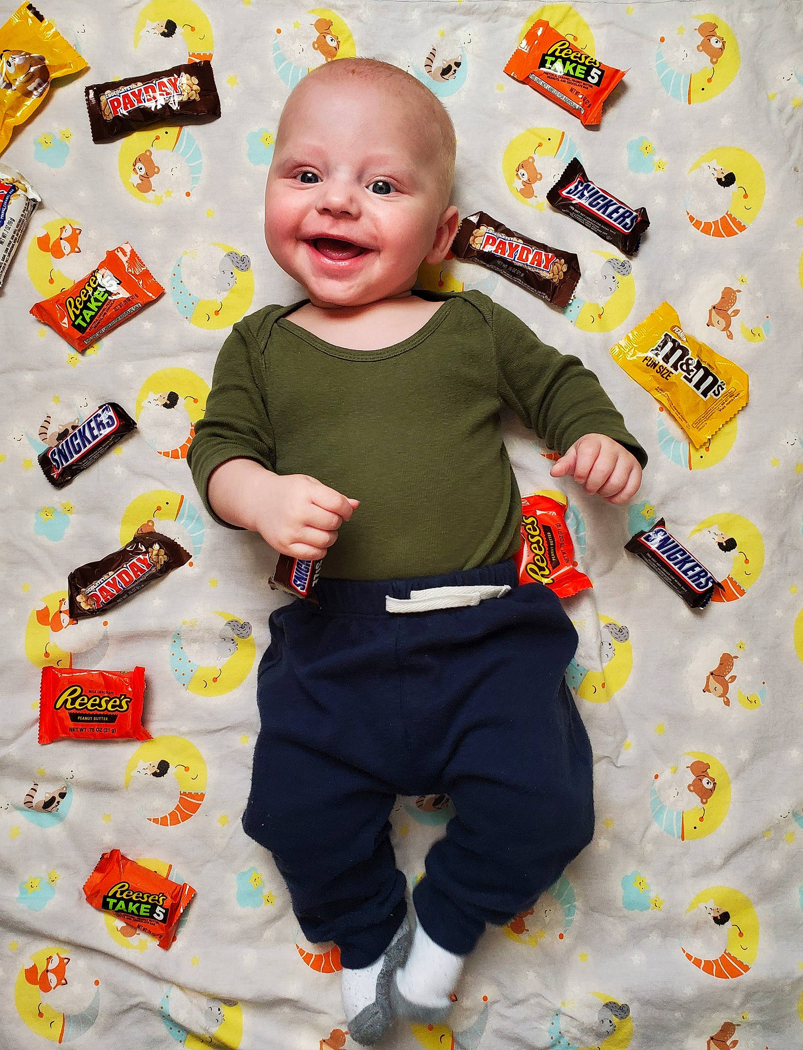 Brendan joined the competition — help win amazing prizes! active_pants, baby, baby_toddler_clothing, child, fun, happy, joy, linens, logo, pajamas, pattern, person, play, product, room, sleeve, smile, sweatpant, t_shirt, textile