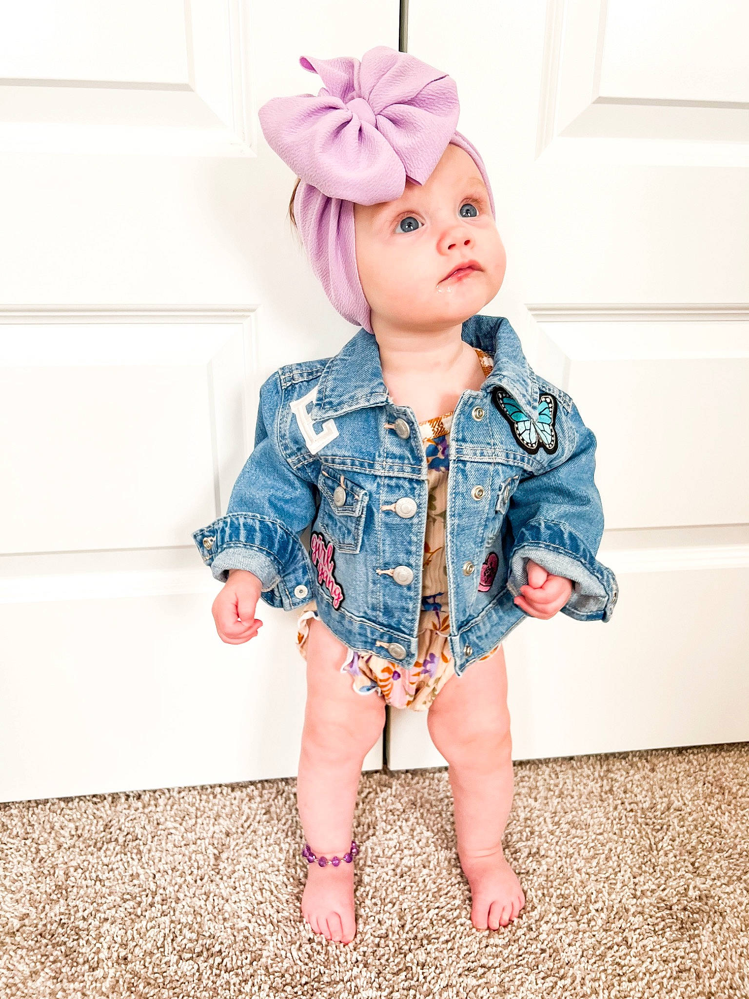 Elaina joined the competition — help win amazing prizes! bangs, blond, child, doll, dress, eyelash, fashion_design, fawn, headwear, joint, lip, long_hair, pattern, person, pink, purple, skin, sleeve, street_fashion, toy