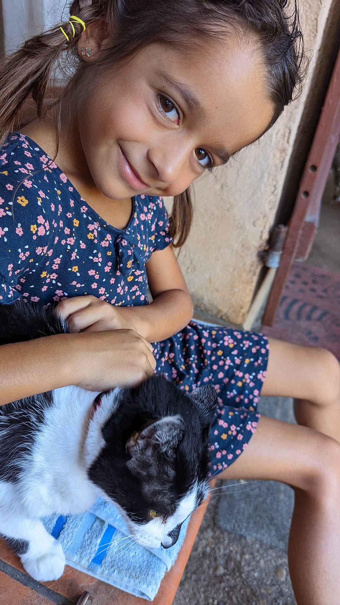 Serena participe au concours pour gagner de l'argent avec cette photo : blue, carnivore, cat, eye, facial_expression, fawn, felidae, hair, hairstyle, happy, head, iris, joy, leg, mammal, organ, person, photograph, skin, smile