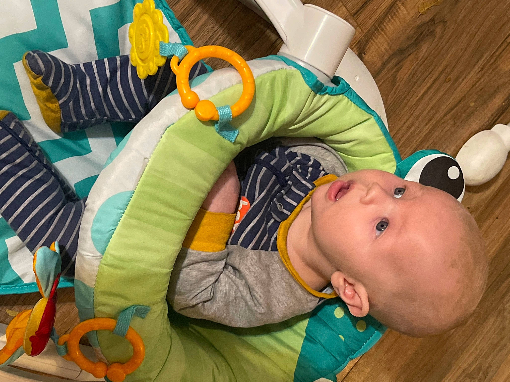 Charley is registered to the contest to win money with this photo: art, baby, baby_products, baby_toys, child, comfort, fun, grass, leisure, person, play, room, sitting, stuffed_toy, surprise, textile, toddler, toy, vacation, vertebrate