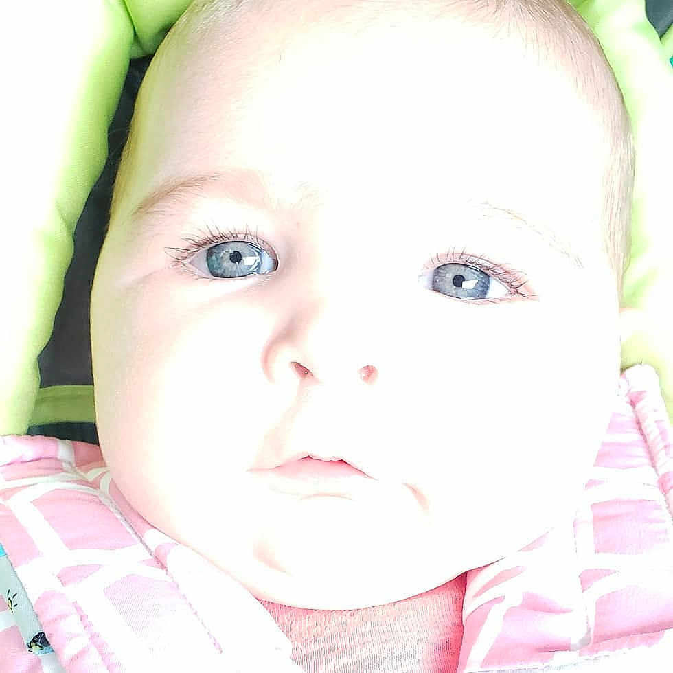 Ava Catherine is registered to the contest to win money with this photo: baby, beauty, cheek, child, chin, close_up, eye, eyebrow, eyelash, face, forehead, head, jaw, lip, mouth, nose, pink, skin, smile, toddler