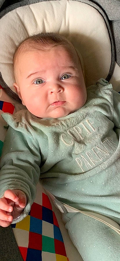 Martika participe au concours pour gagner de l'argent avec cette photo : baby, baby_toddler_clothing, cheek, child, chin, comfort, eye, eyebrow, finger, gesture, happy, head, iris, lip, mouth, neck, nose, person, skin, sleeve