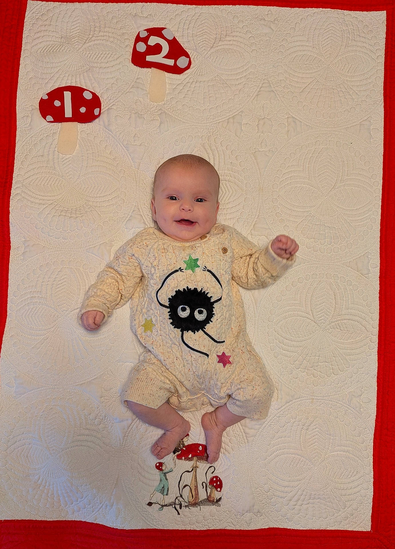 Kyra joined the competition — help win amazing prizes! applique, baby, blanket, clothing, cushion, dress, embroidery, face, furniture, head, homedecor, linen, newborn, pants, pattern, person, photography, portrait, quilt, stitch