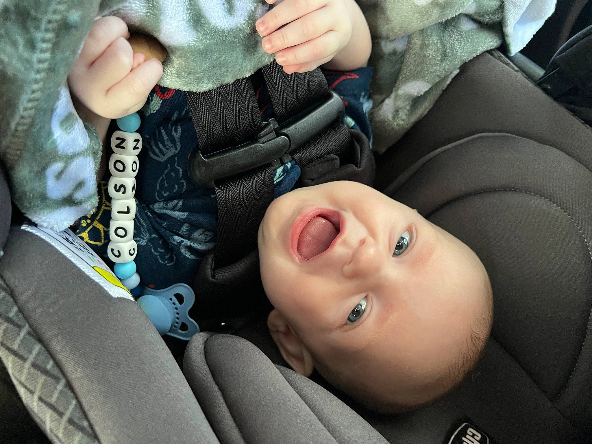 Colson joined the competition — help win amazing prizes! auto_part, automotive_design, automotive_tire, baby, blond, car_seat, cheek, comfort, denim, eyelash, eyewear, flash_photography, gesture, hand, luxury_vehicle, motor_vehicle, mouth, person, skin, sleeve