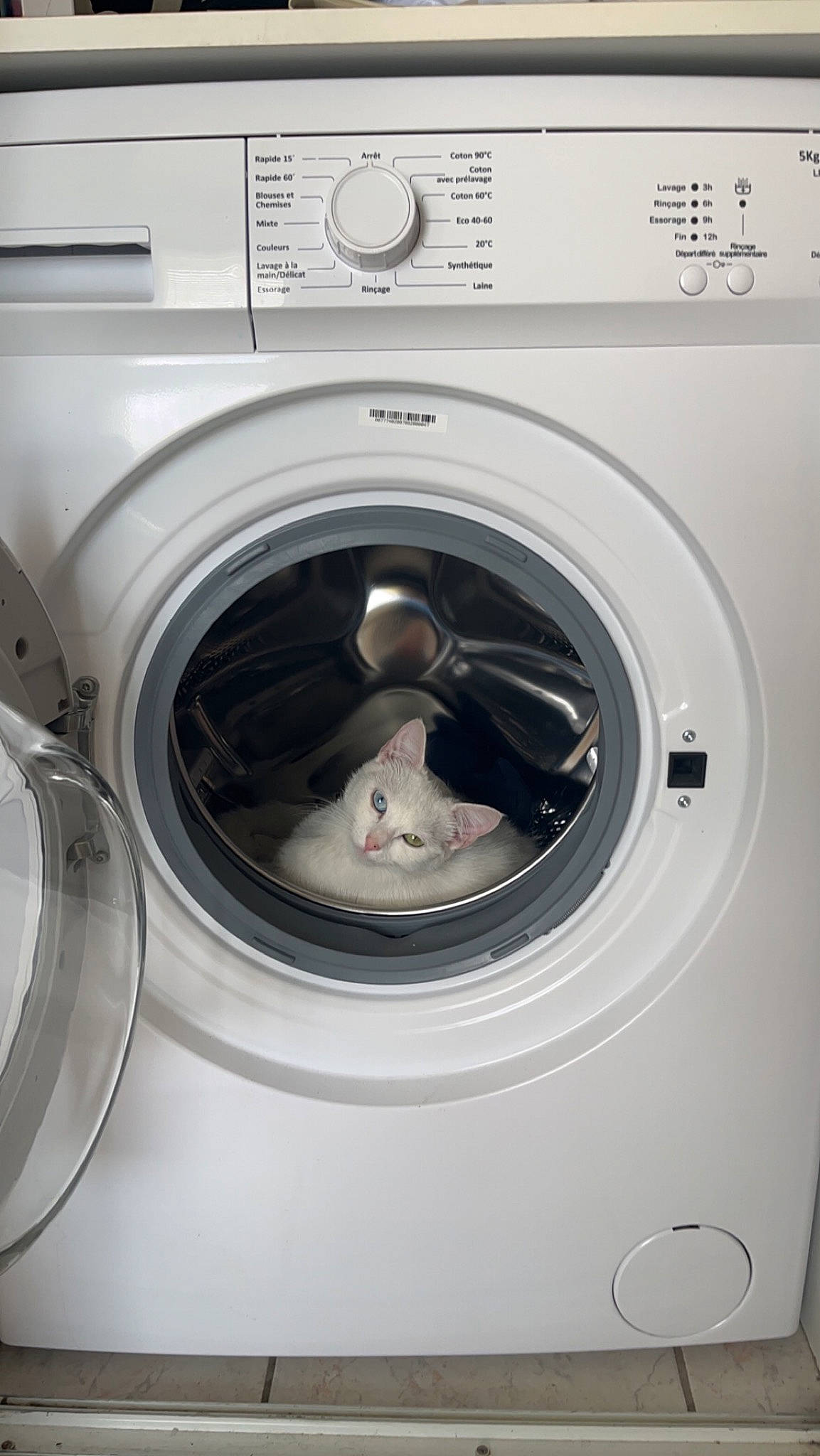 Minette participe au concours pour gagner de l'argent avec cette photo : circle, clothes_dryer, fixture, gas, home_appliance, laundry, laundry_room, machine, major_appliance, nickel, washing_machine, white